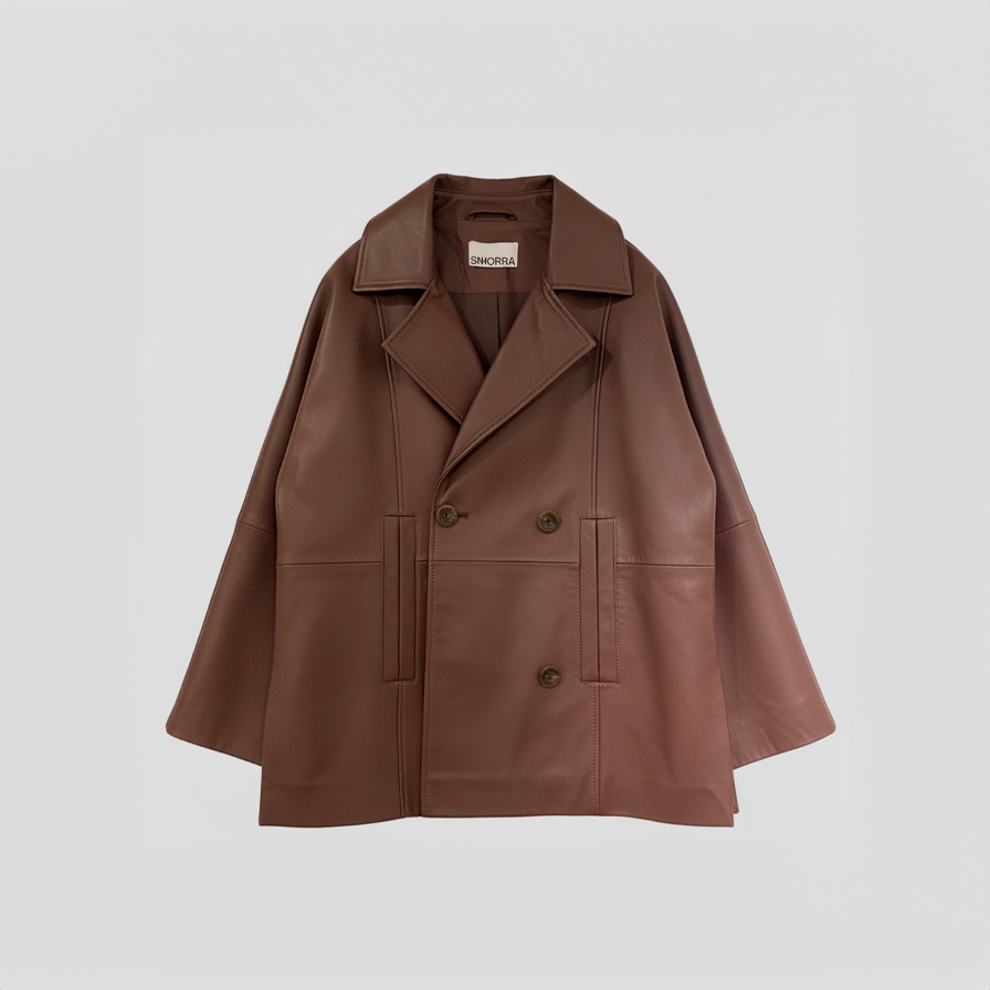 Chaquetón napa cruzado