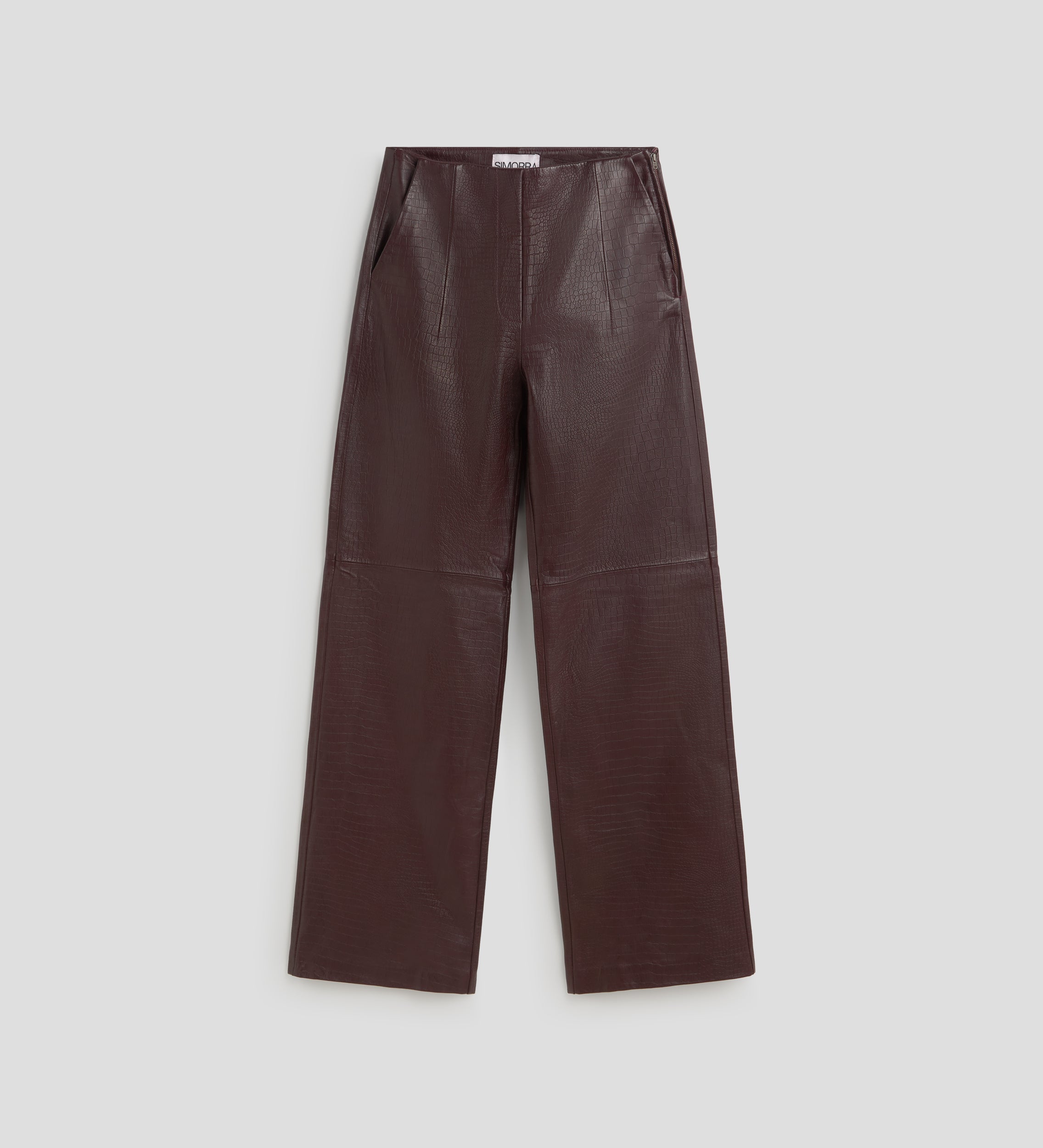 Embossed leather pants