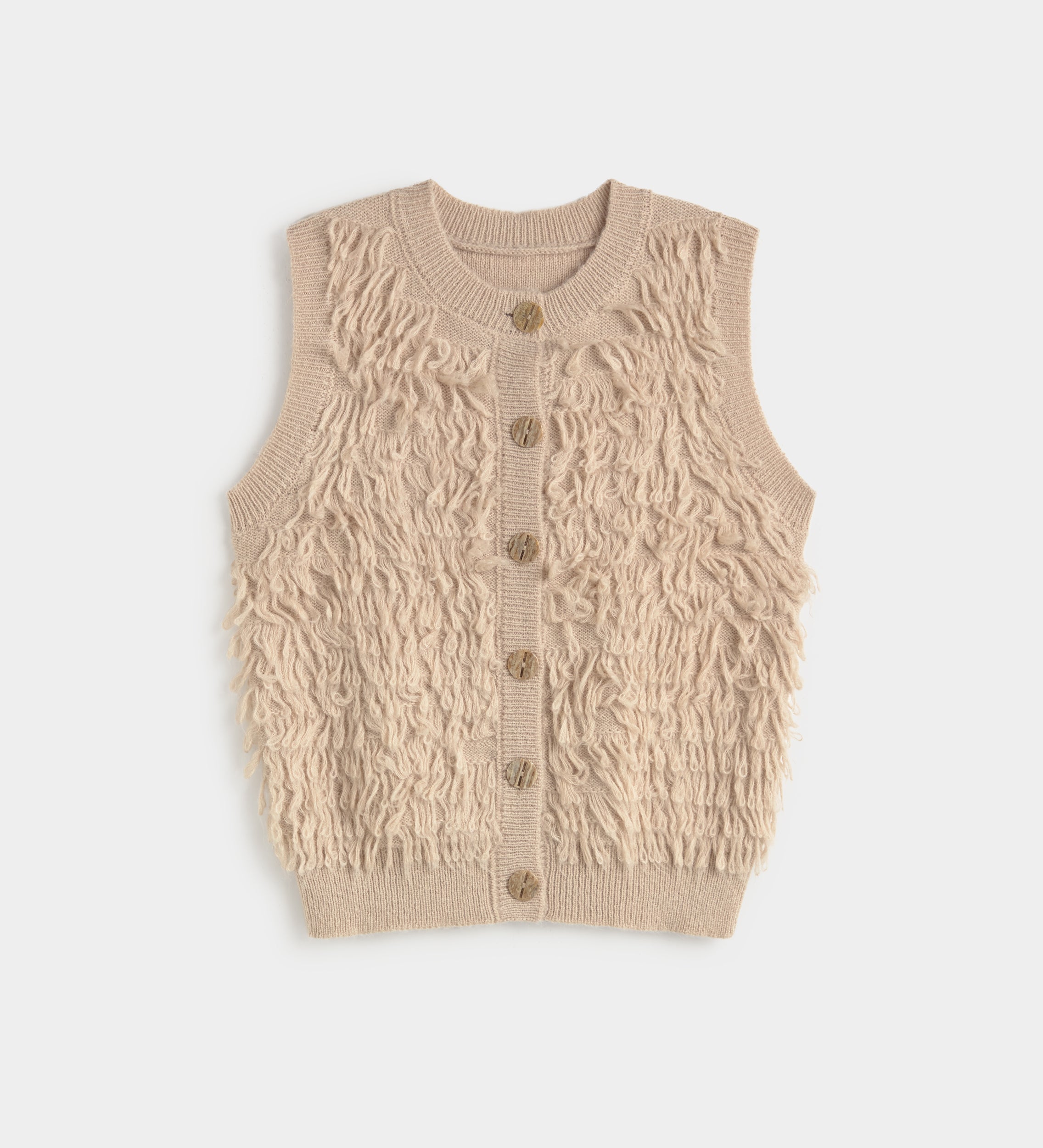 Textured knit gilet