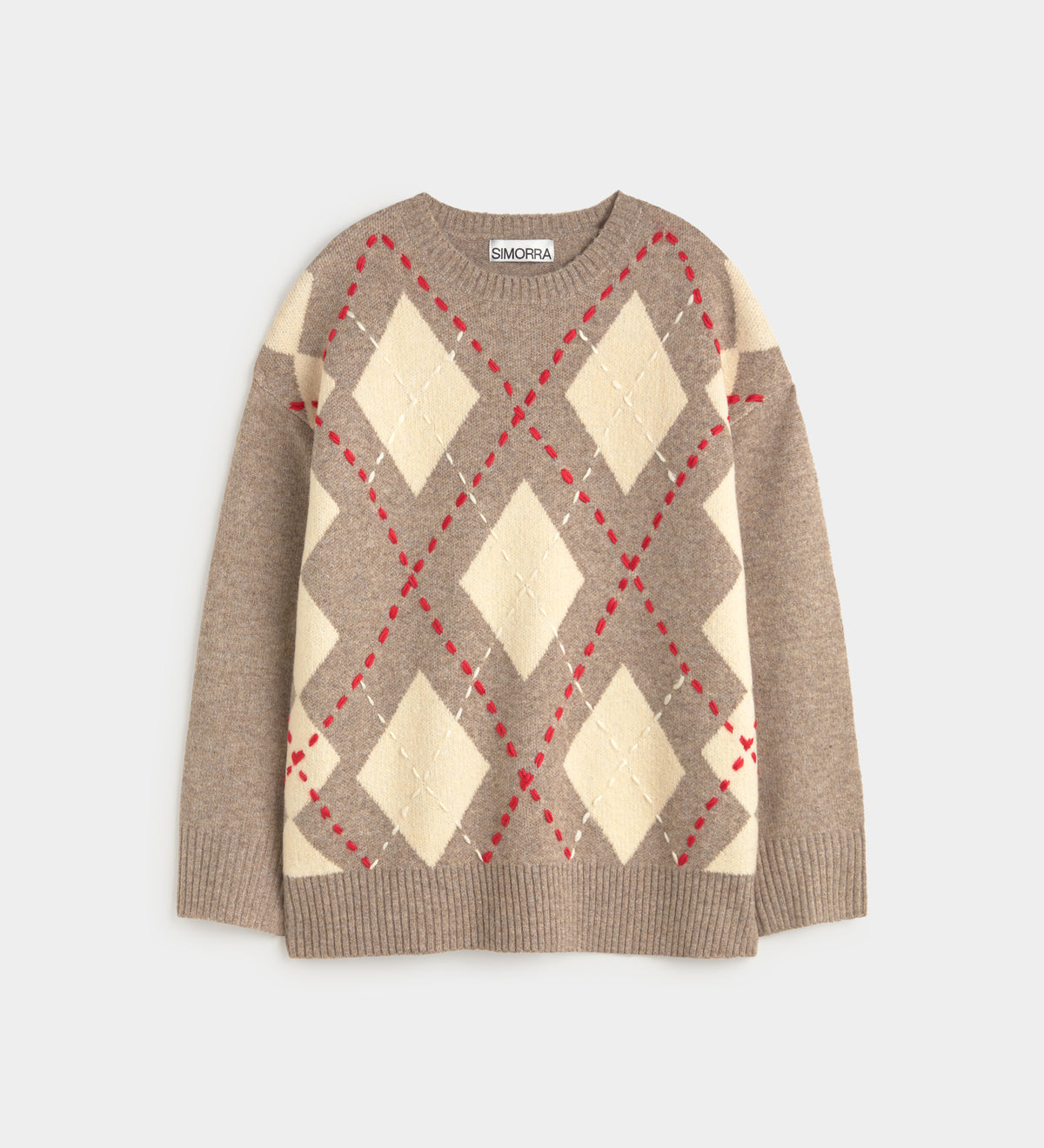 Pull oversize à losanges