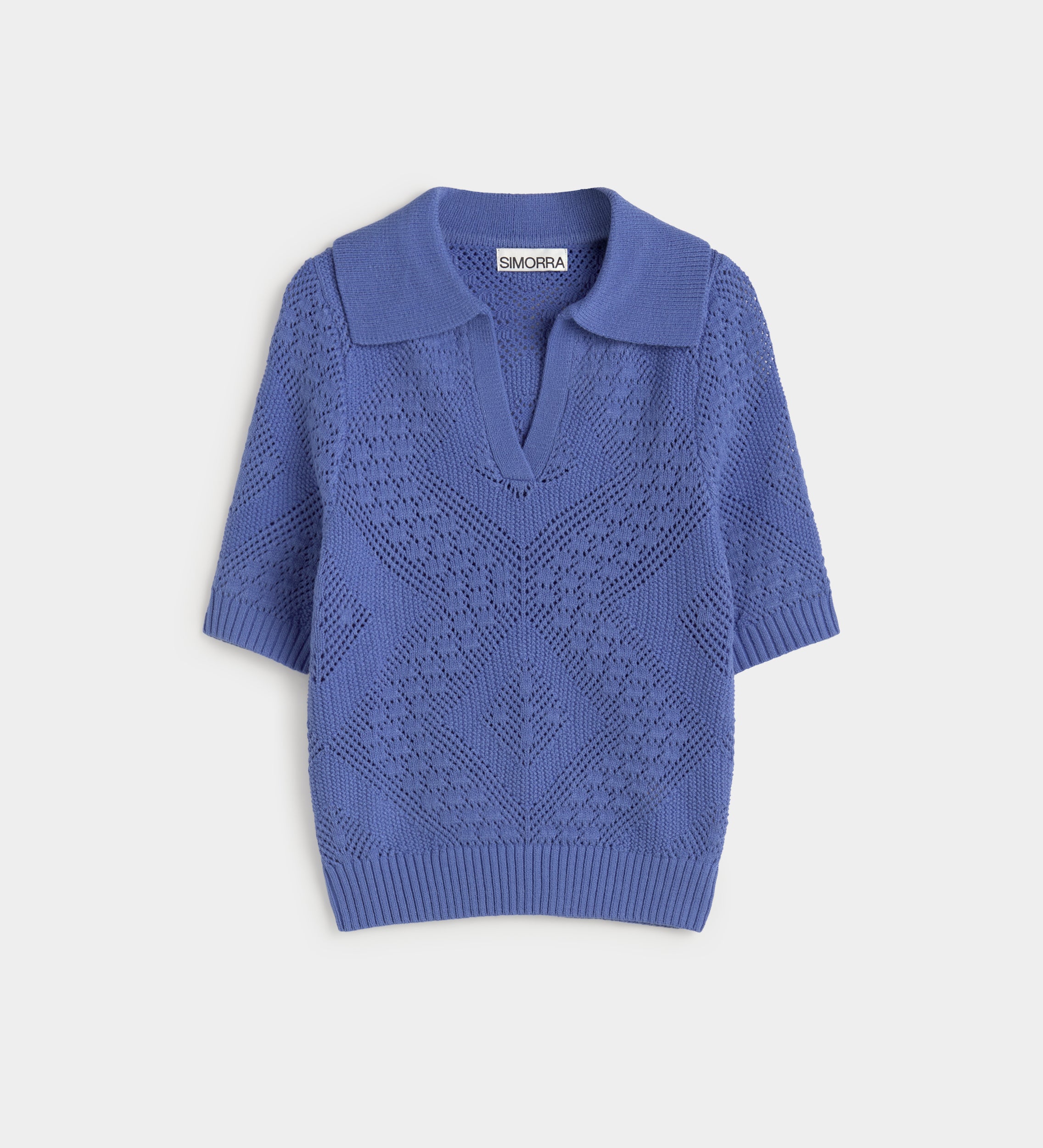 Polo-neck knit top