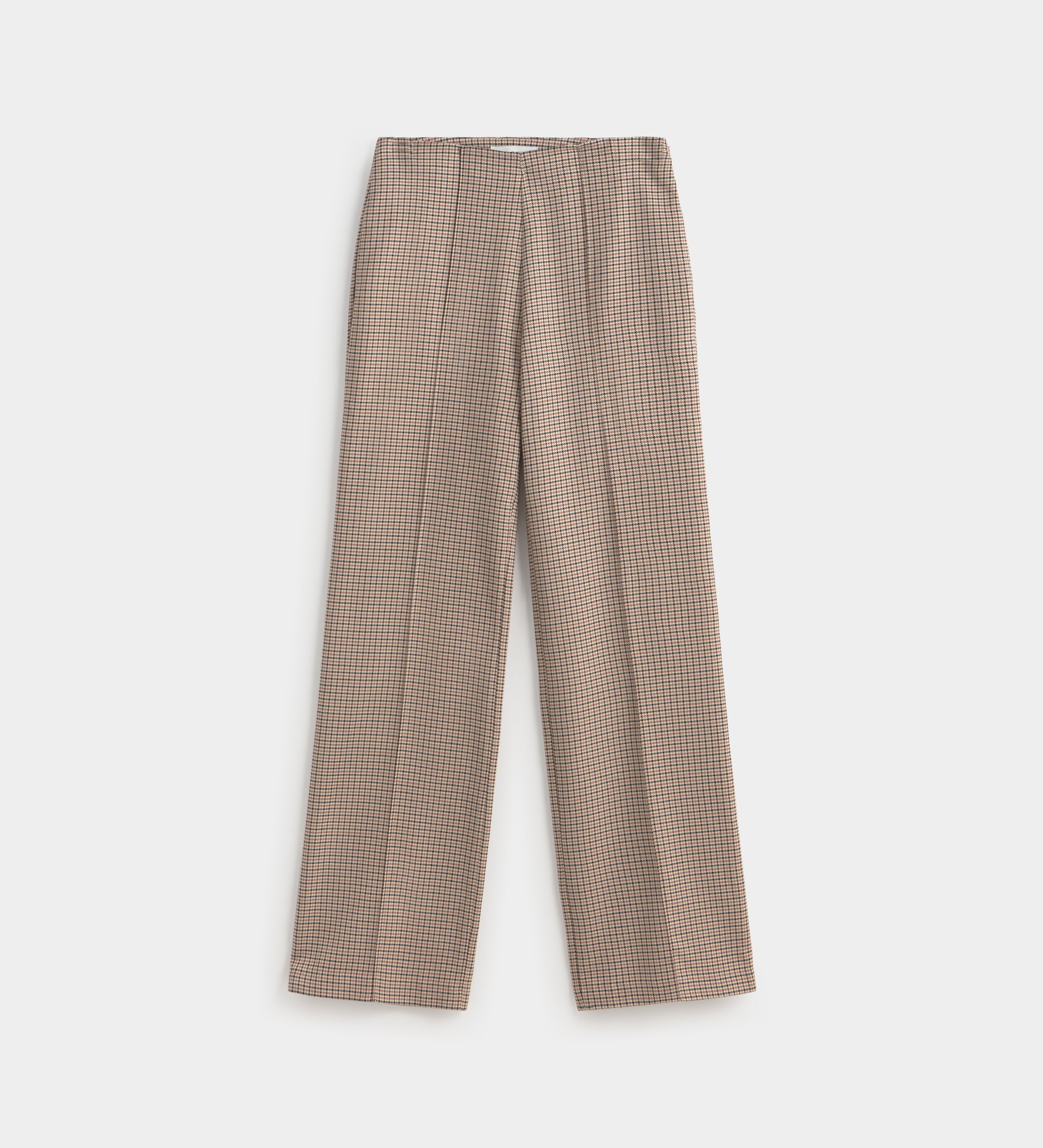 Pantalon droit imprimé à carreaux