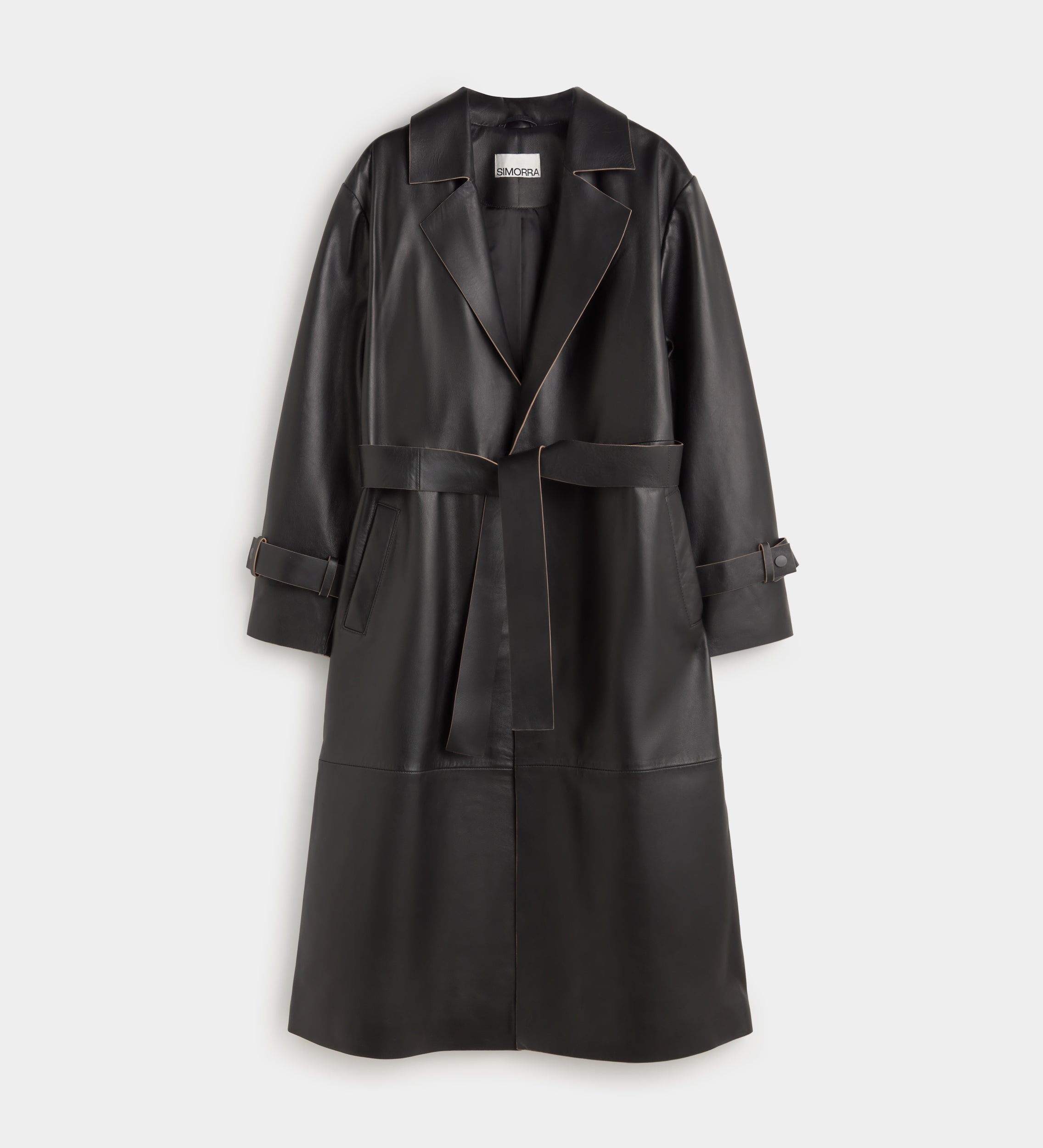 Trench long en similicuir