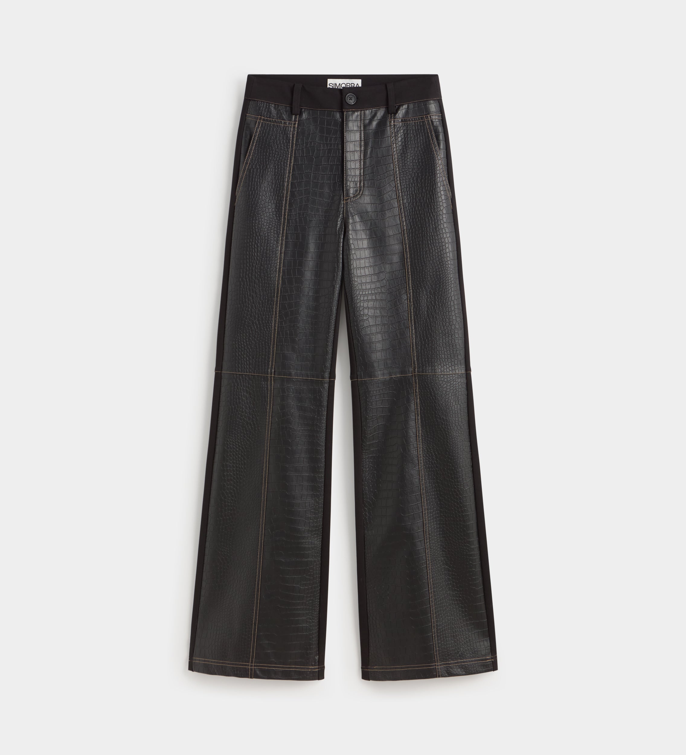 Pantalon bimatière à surpiqûres