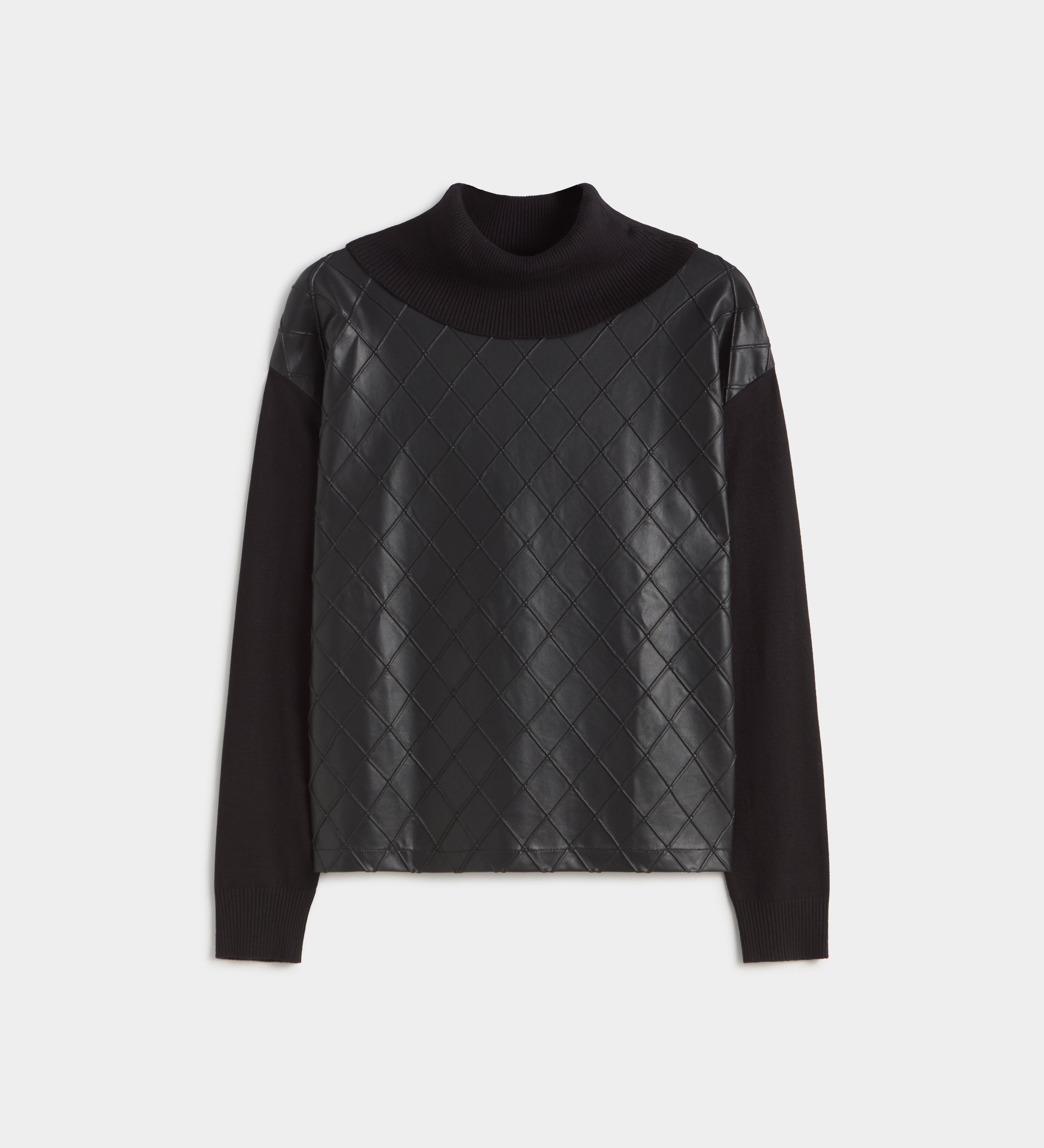 Pull bimatière à losanges
