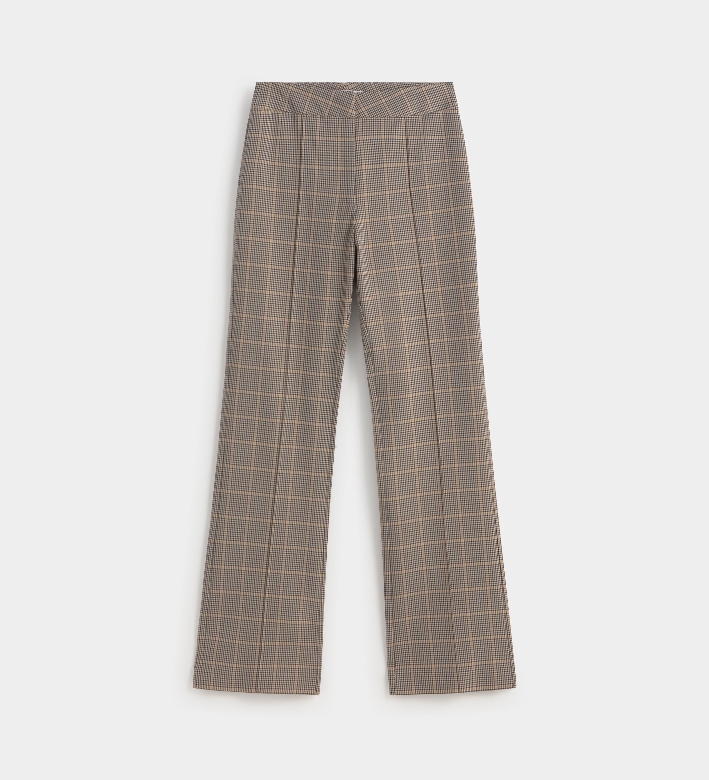 Pantalon droit imprimé à carreaux