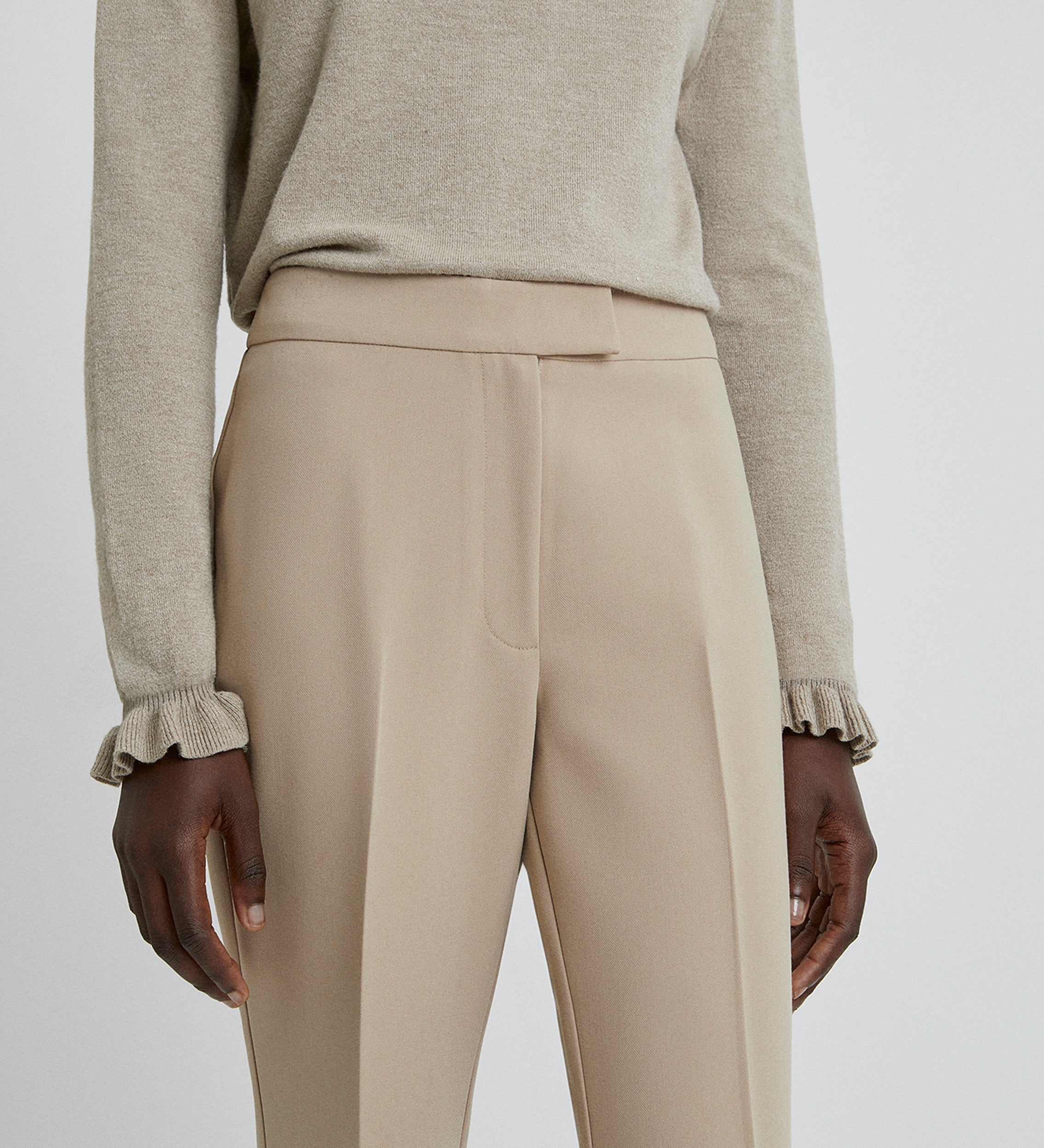 Pantalon crêpe évasé