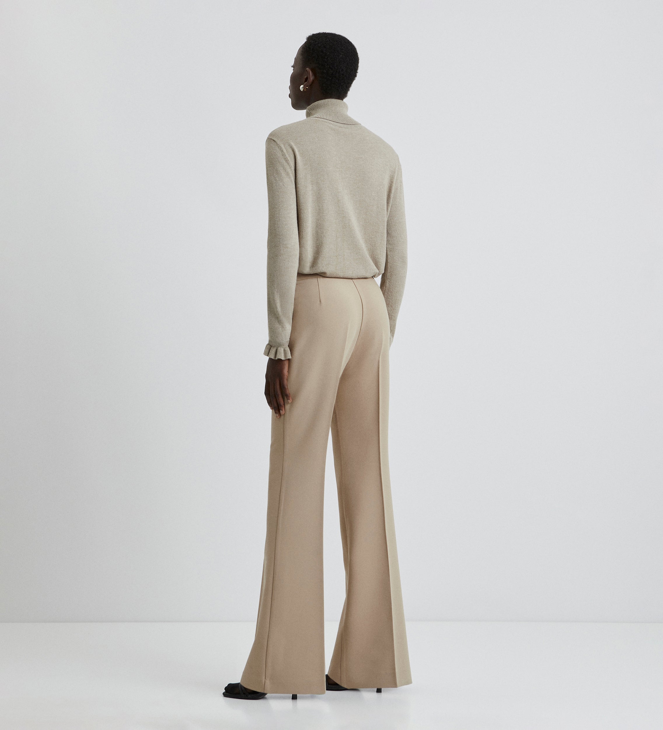 Pantalon crêpe évasé