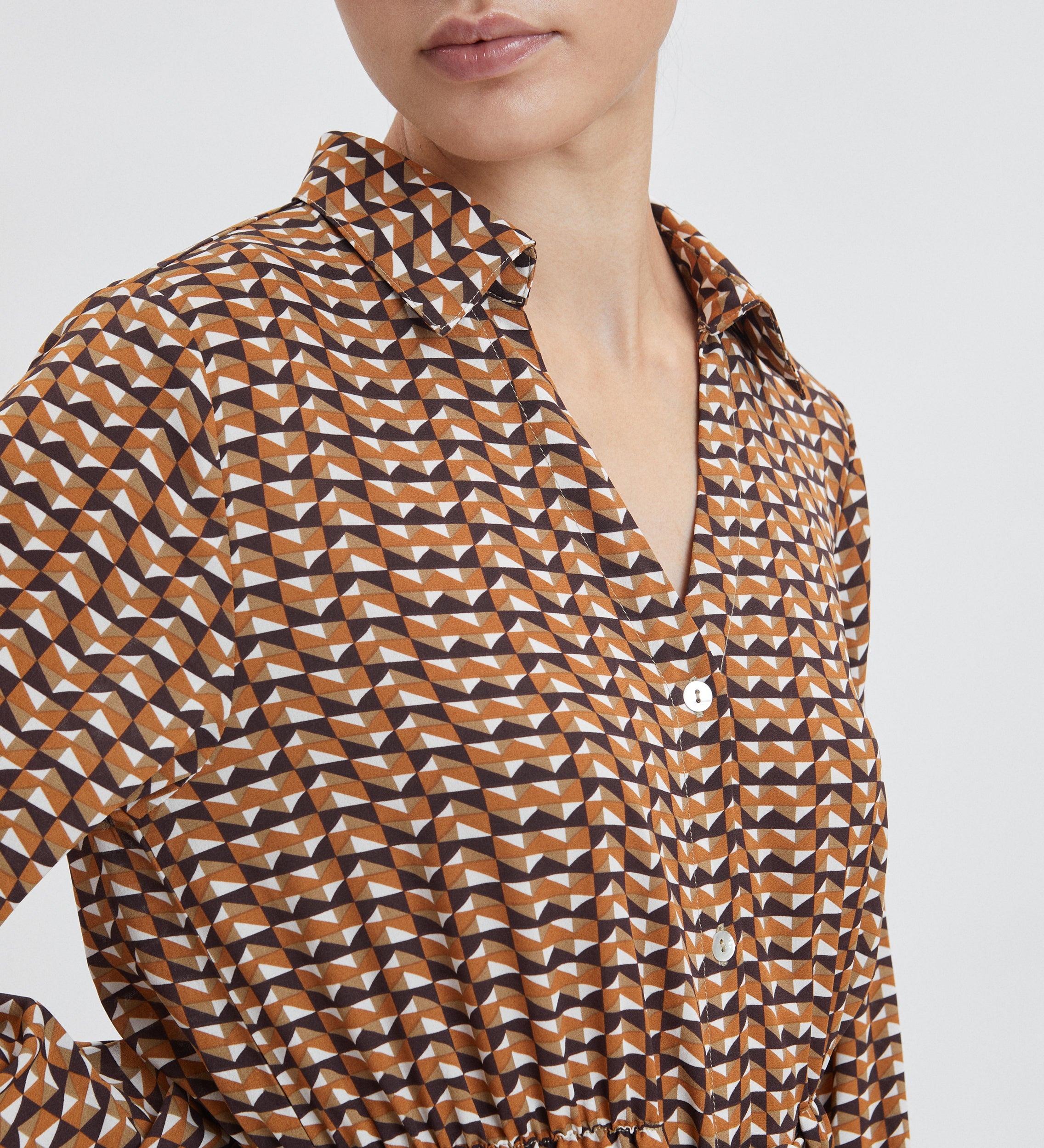 Printed shirt dress