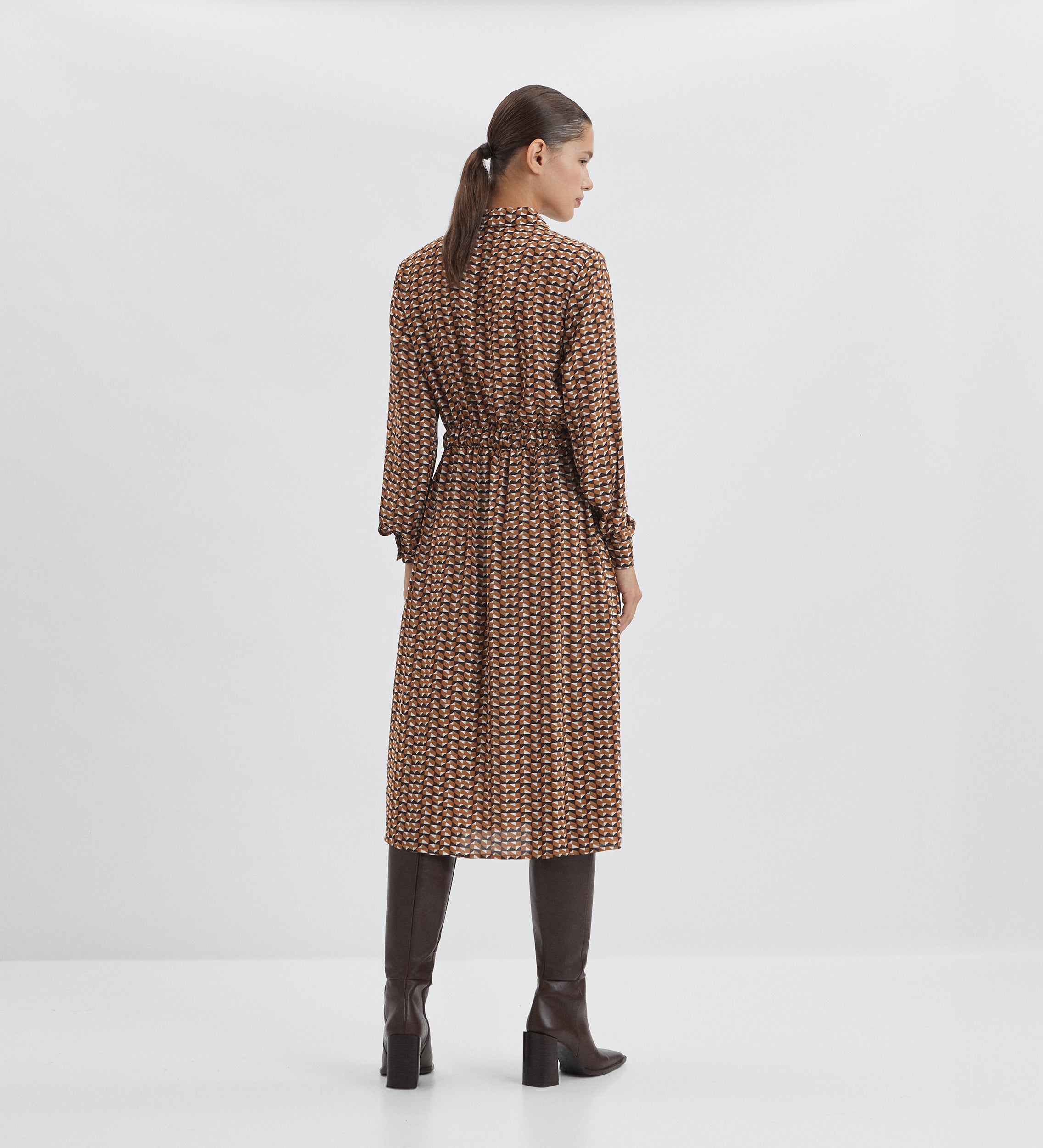 Printed shirt dress