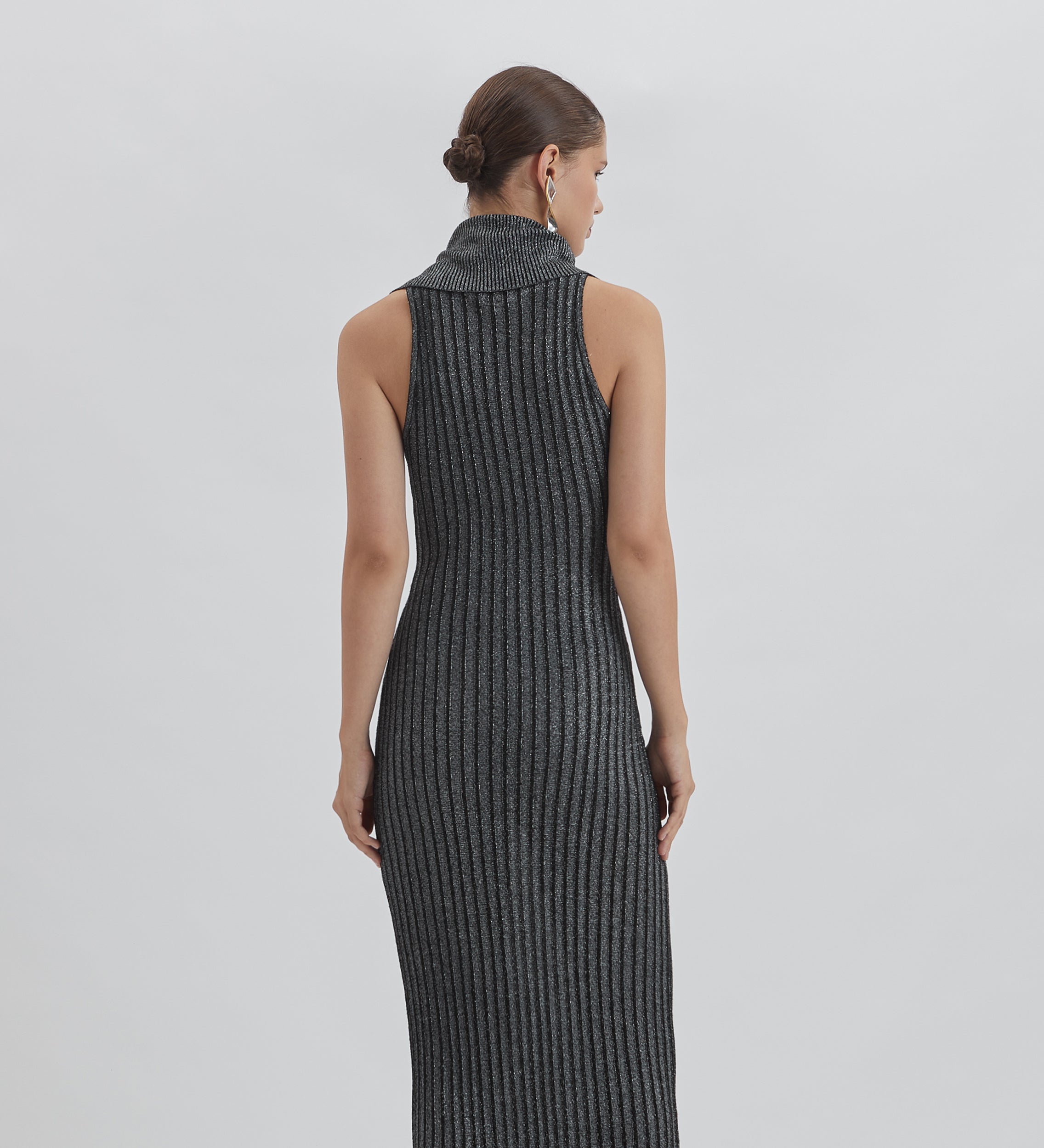 Robe en tricot métallisé