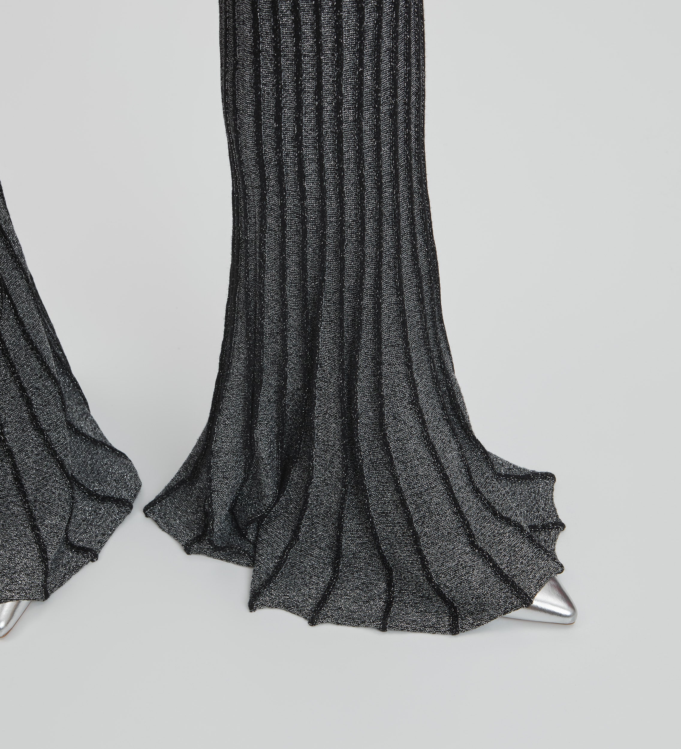 Metallic asymmetrical sweater