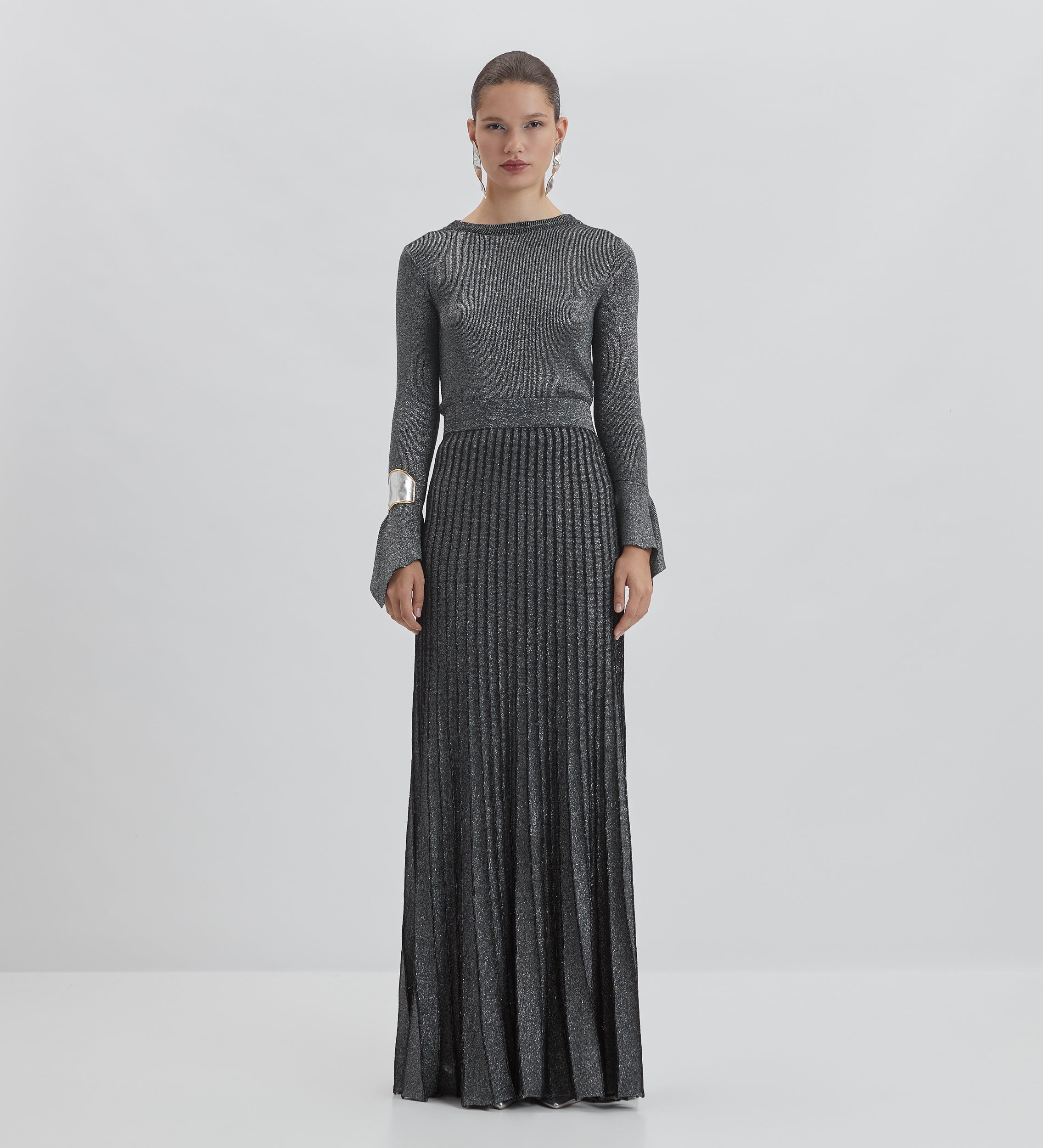 Jupe en tricot métallisé