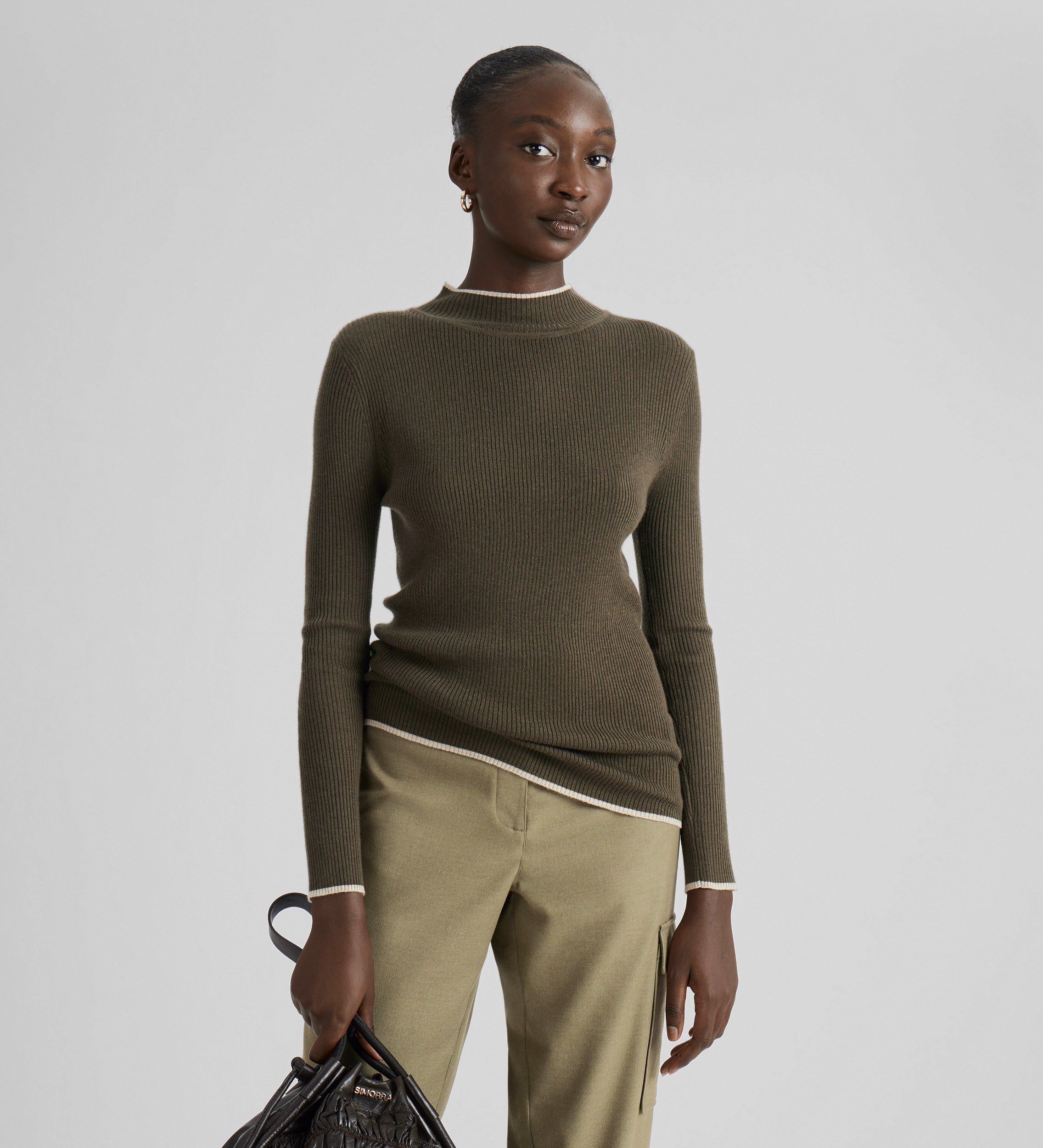 Pull maille côtelée