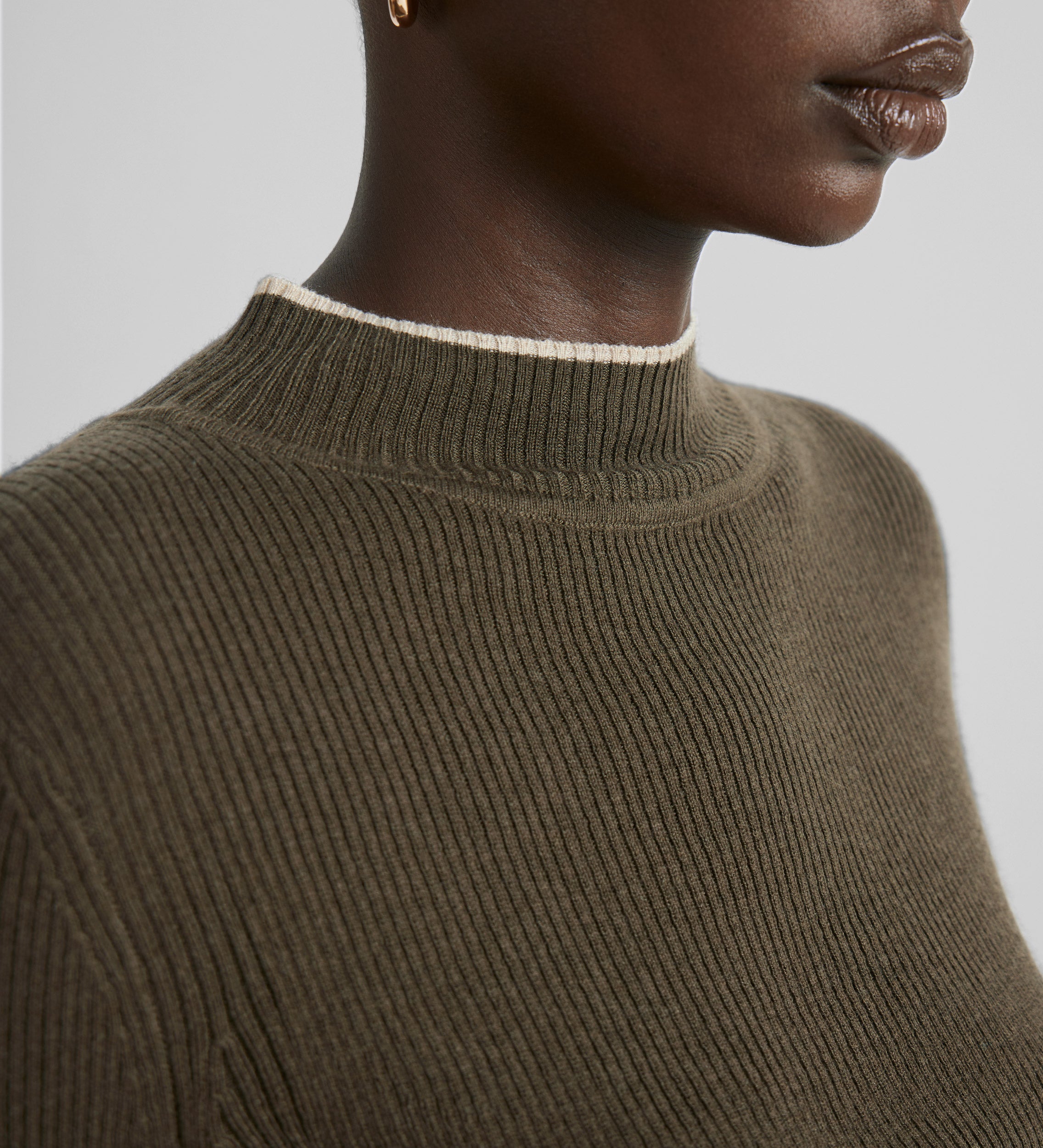 Pull maille côtelée