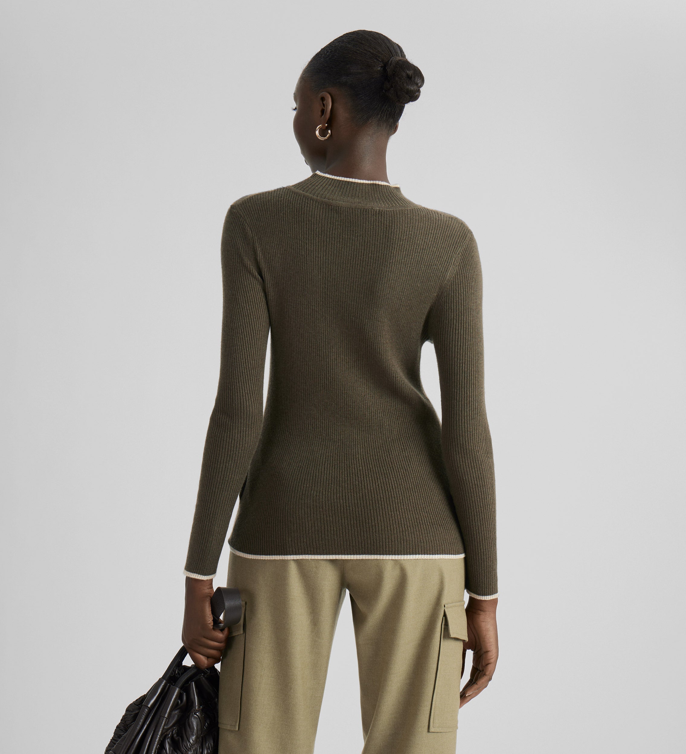 Pull maille côtelée