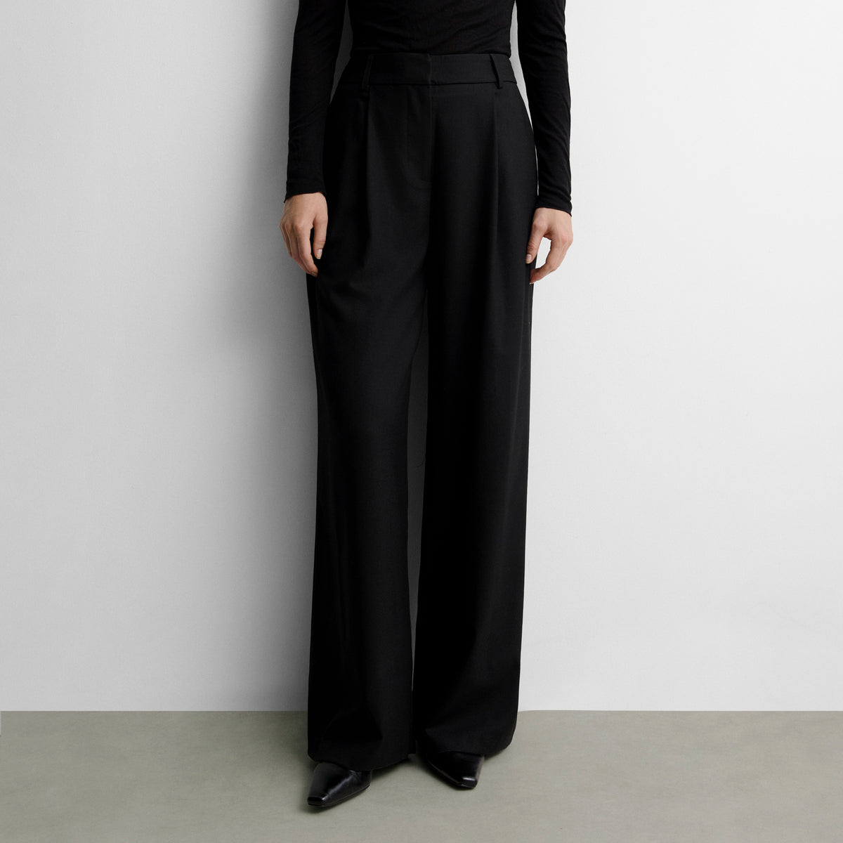 Wide pleated pants