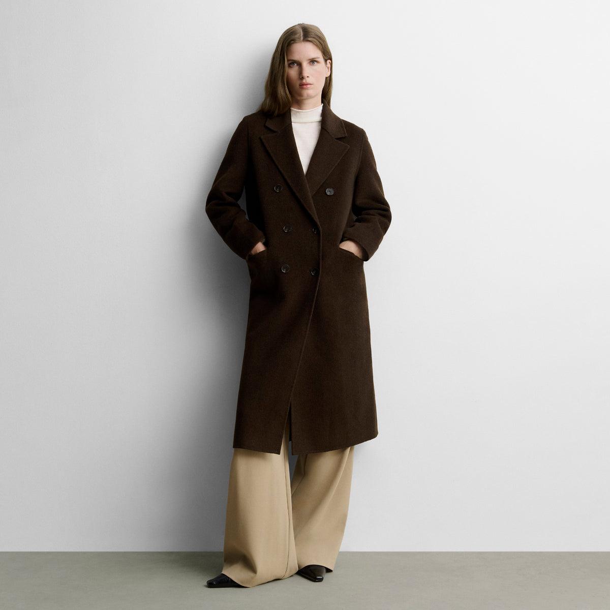 Long double-breasted coat