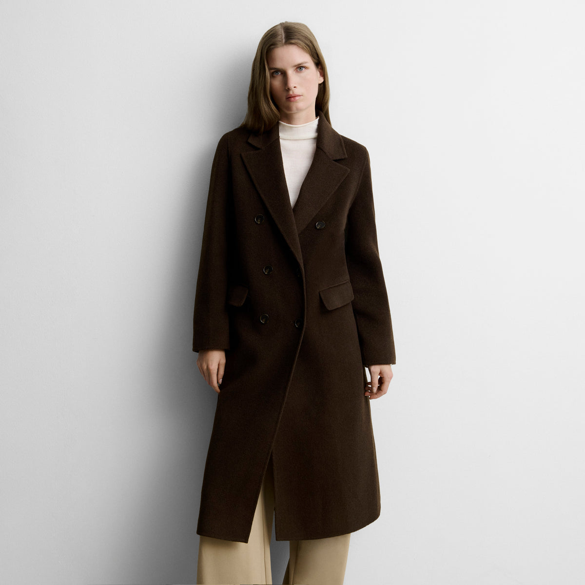 Long double-breasted coat