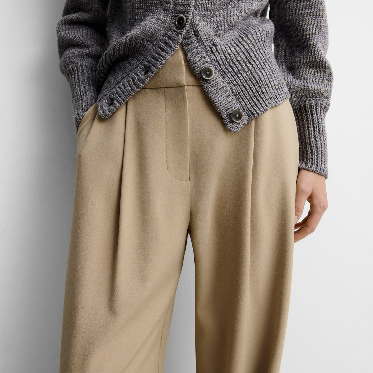 Wide pleated pants