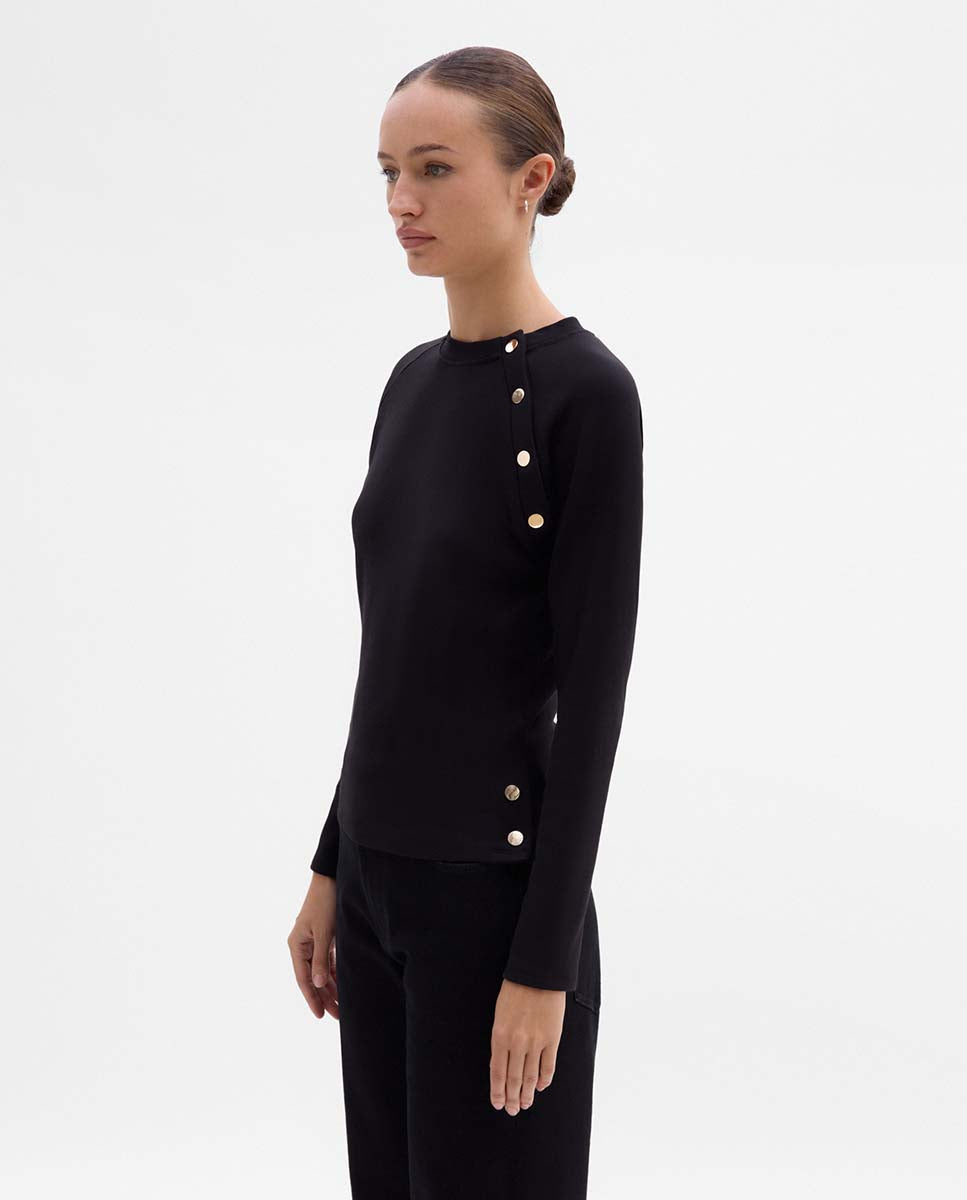 Raglan sleeve buttons shirt