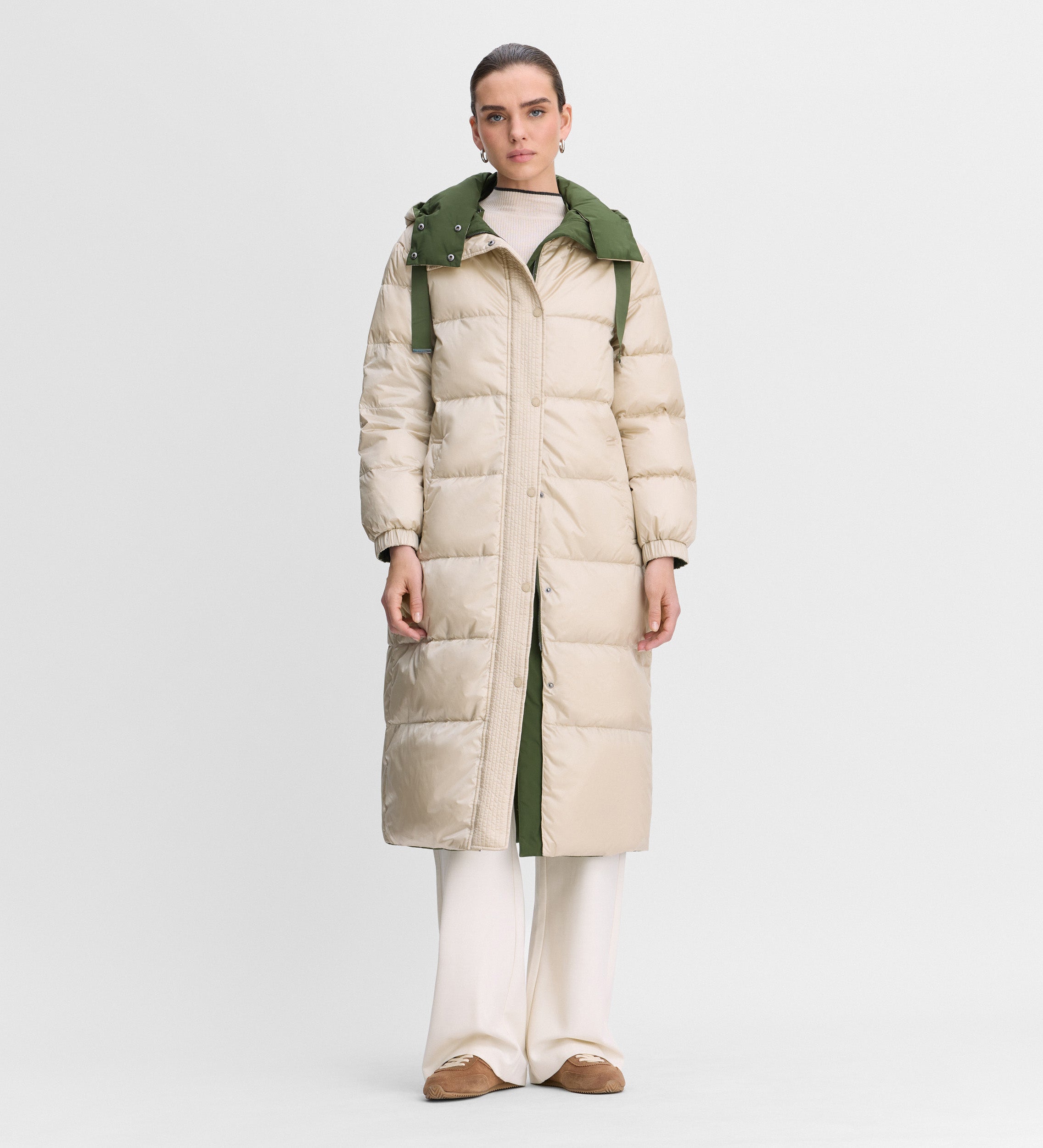 Parka larga reversible
