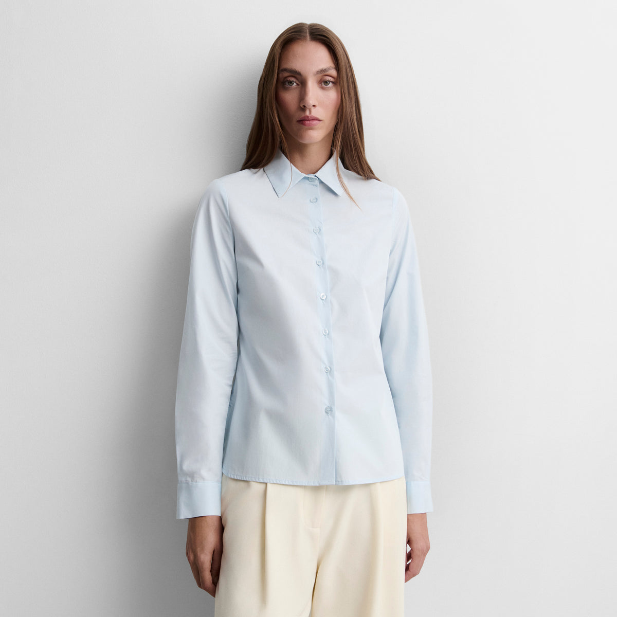Straight cotton shirt
