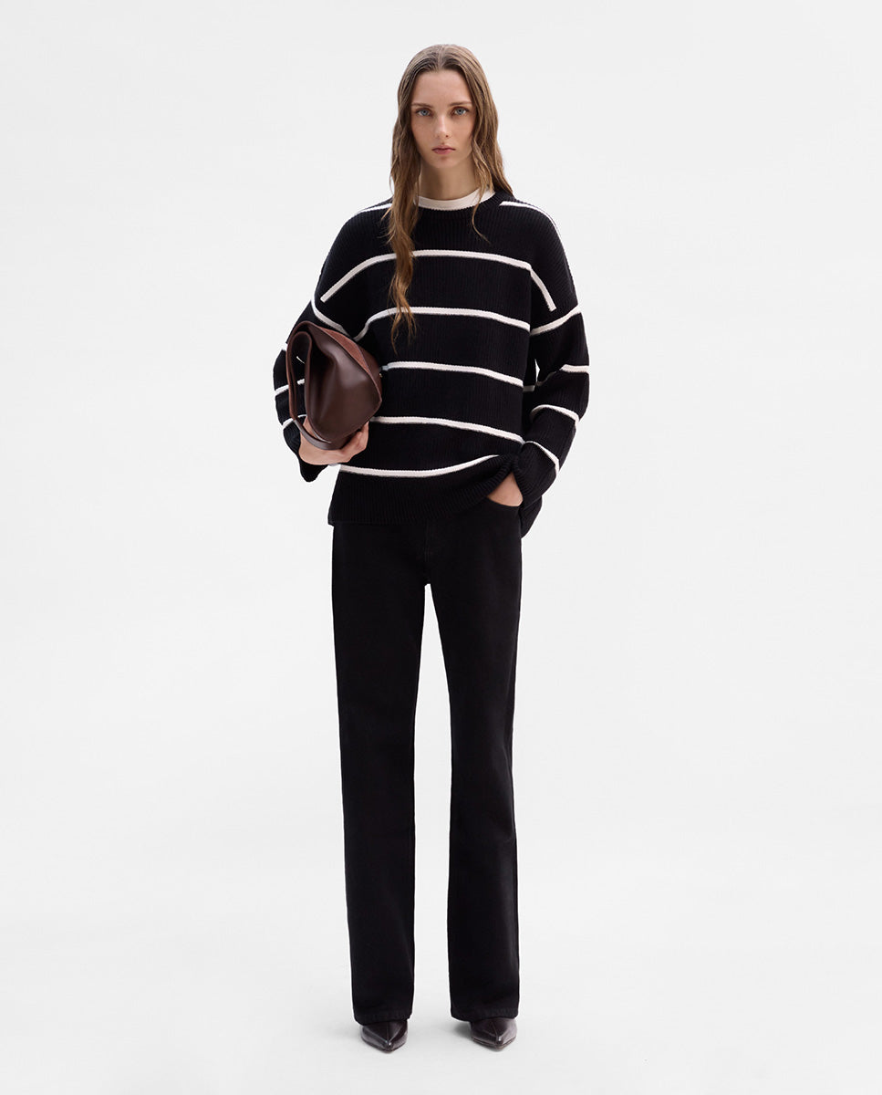 Pull en maille rayée