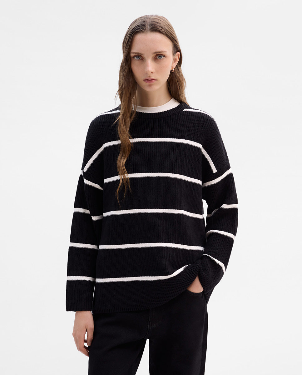 Pull en maille rayée