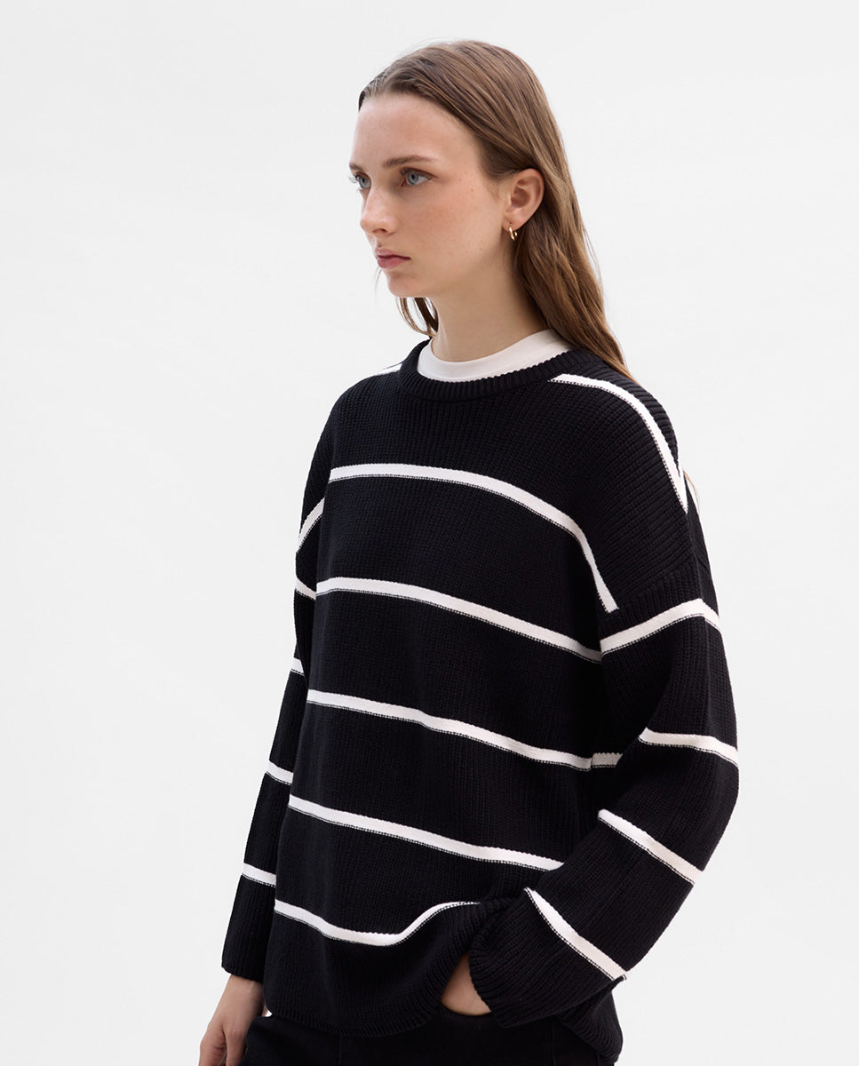 Pull en maille rayée