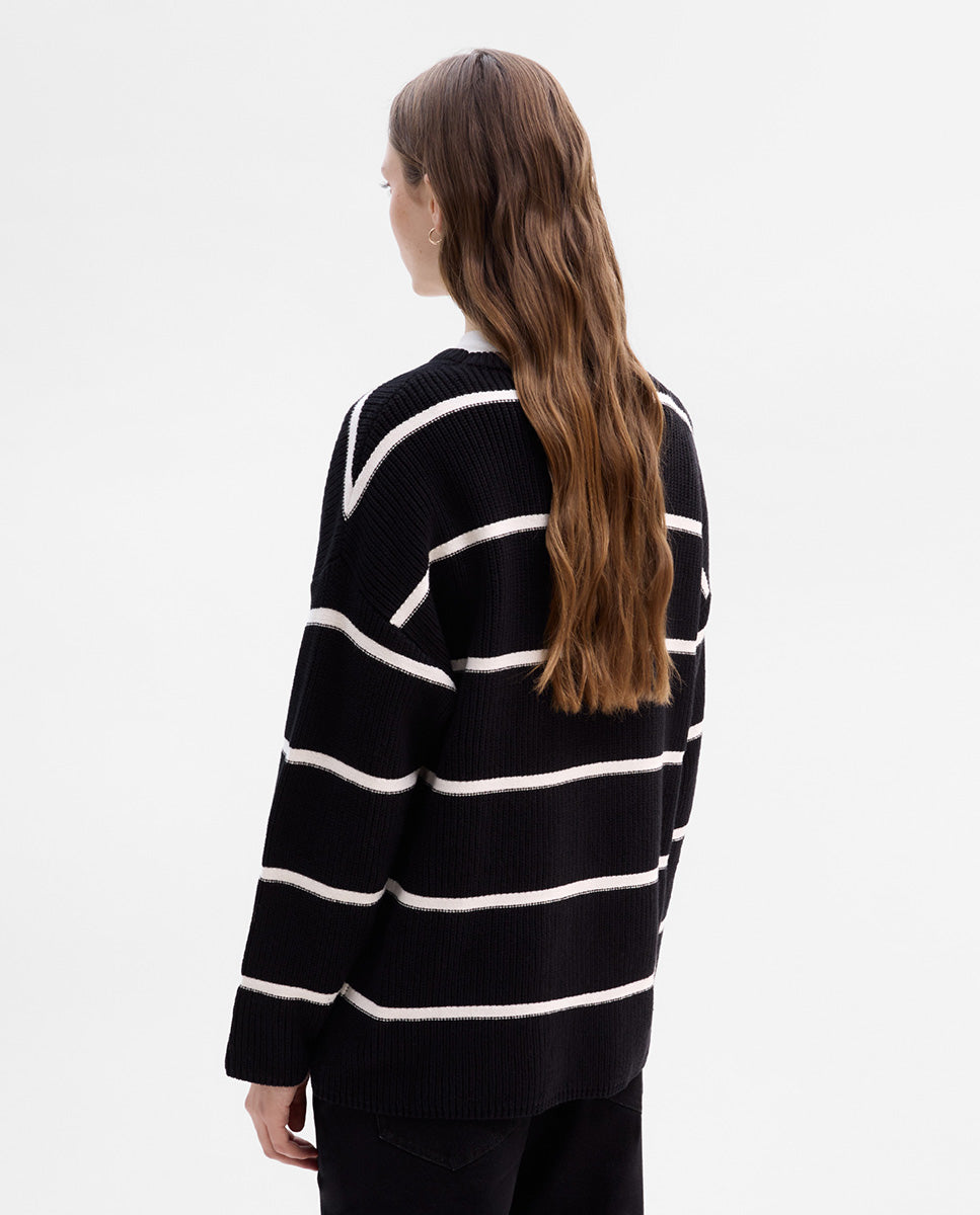 Pull en maille rayée