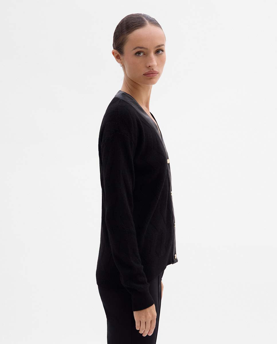 Veste maille effet géométrique