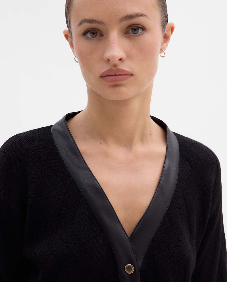 Veste maille effet géométrique