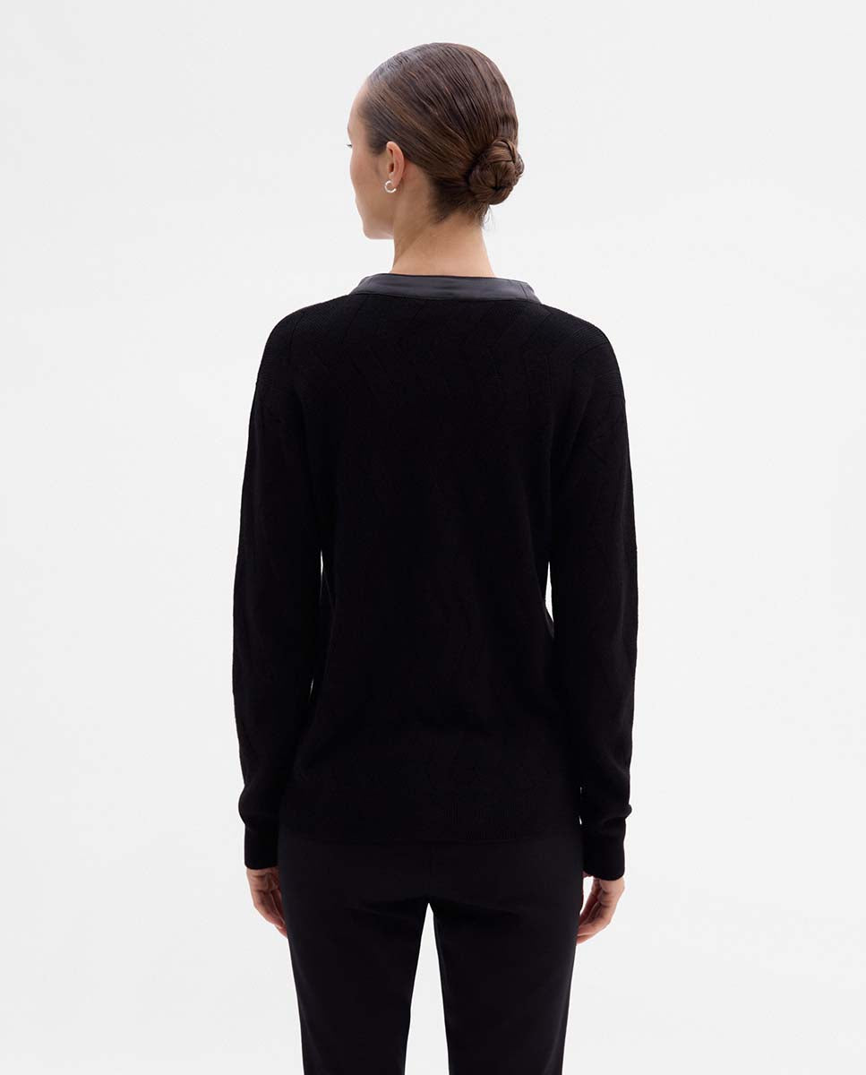 Veste maille effet géométrique