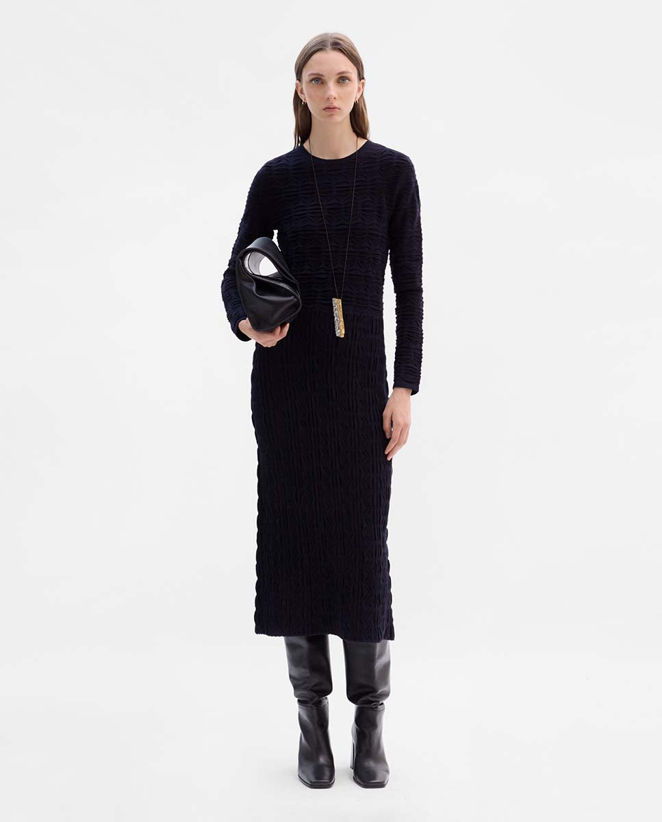 Textured knit dress
