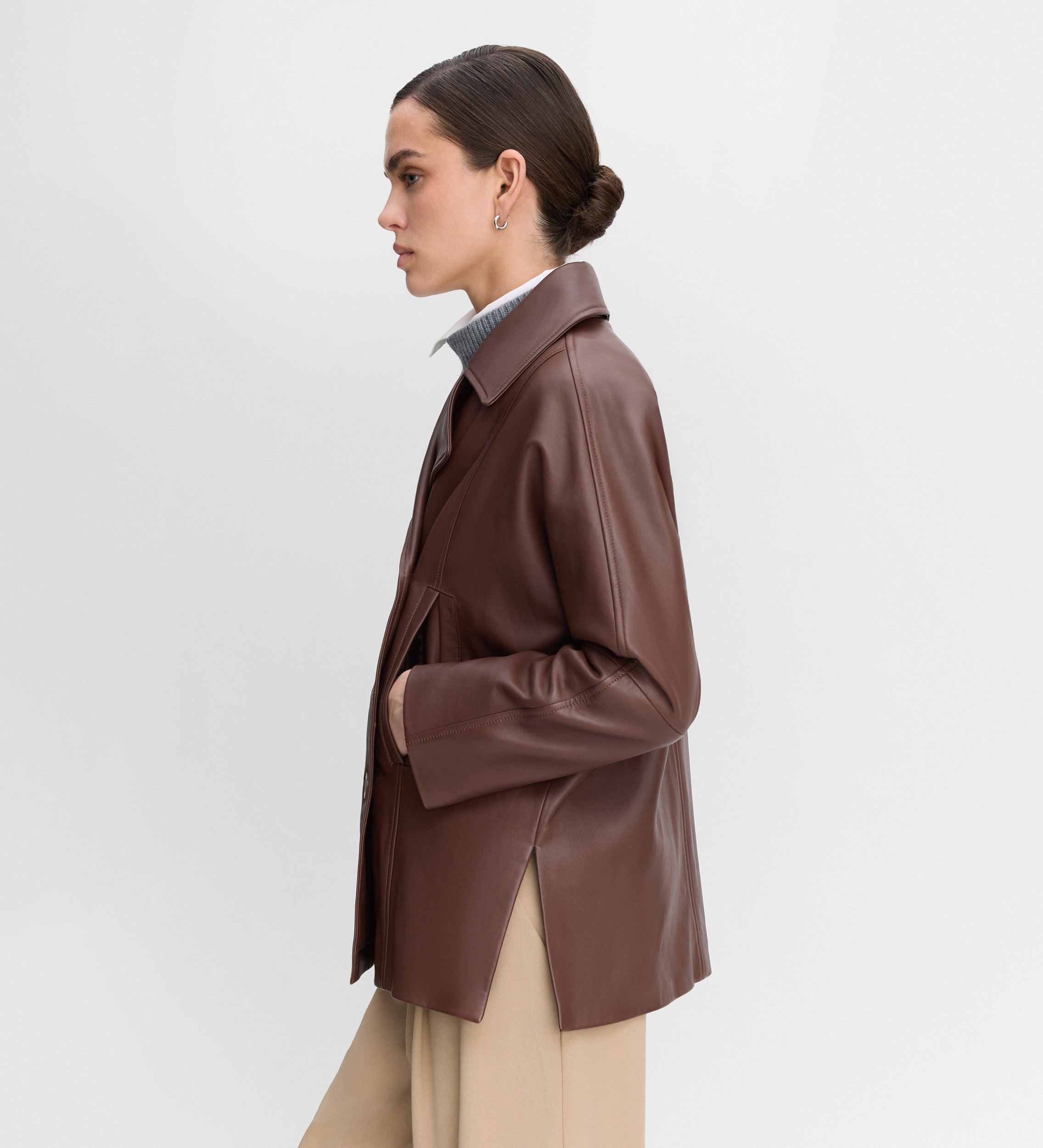 Chaquetón napa cruzado