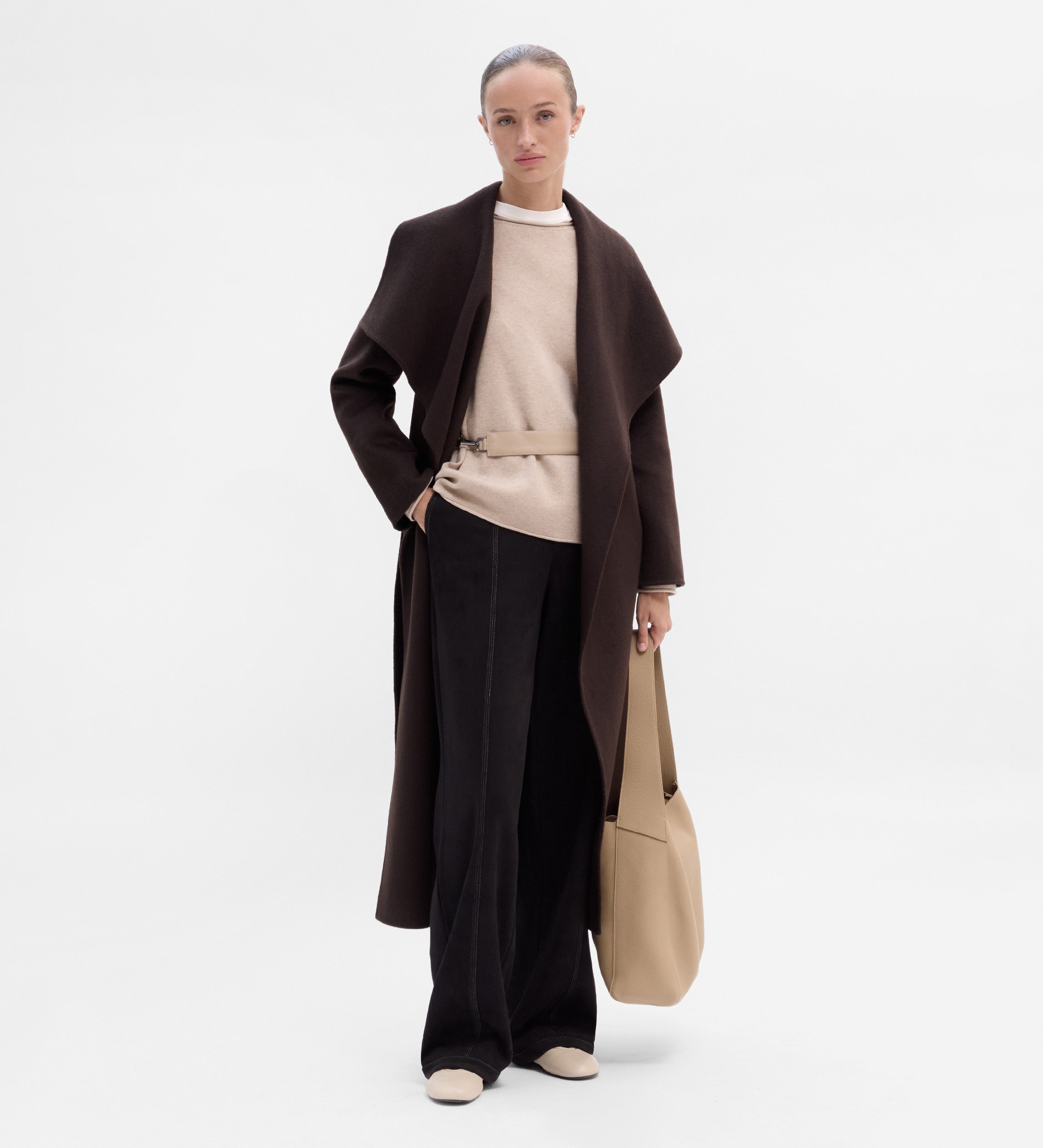 Manteau long double face