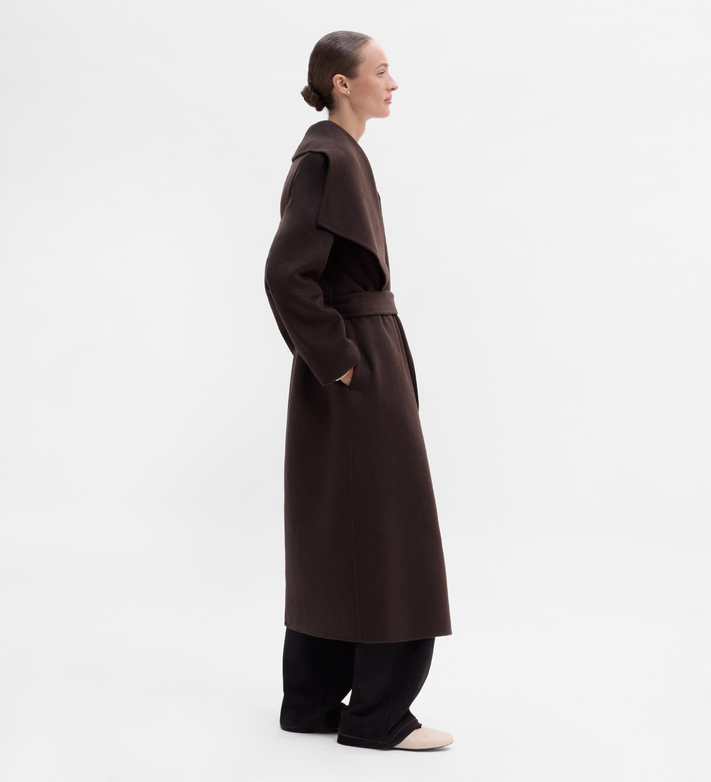Manteau long double face