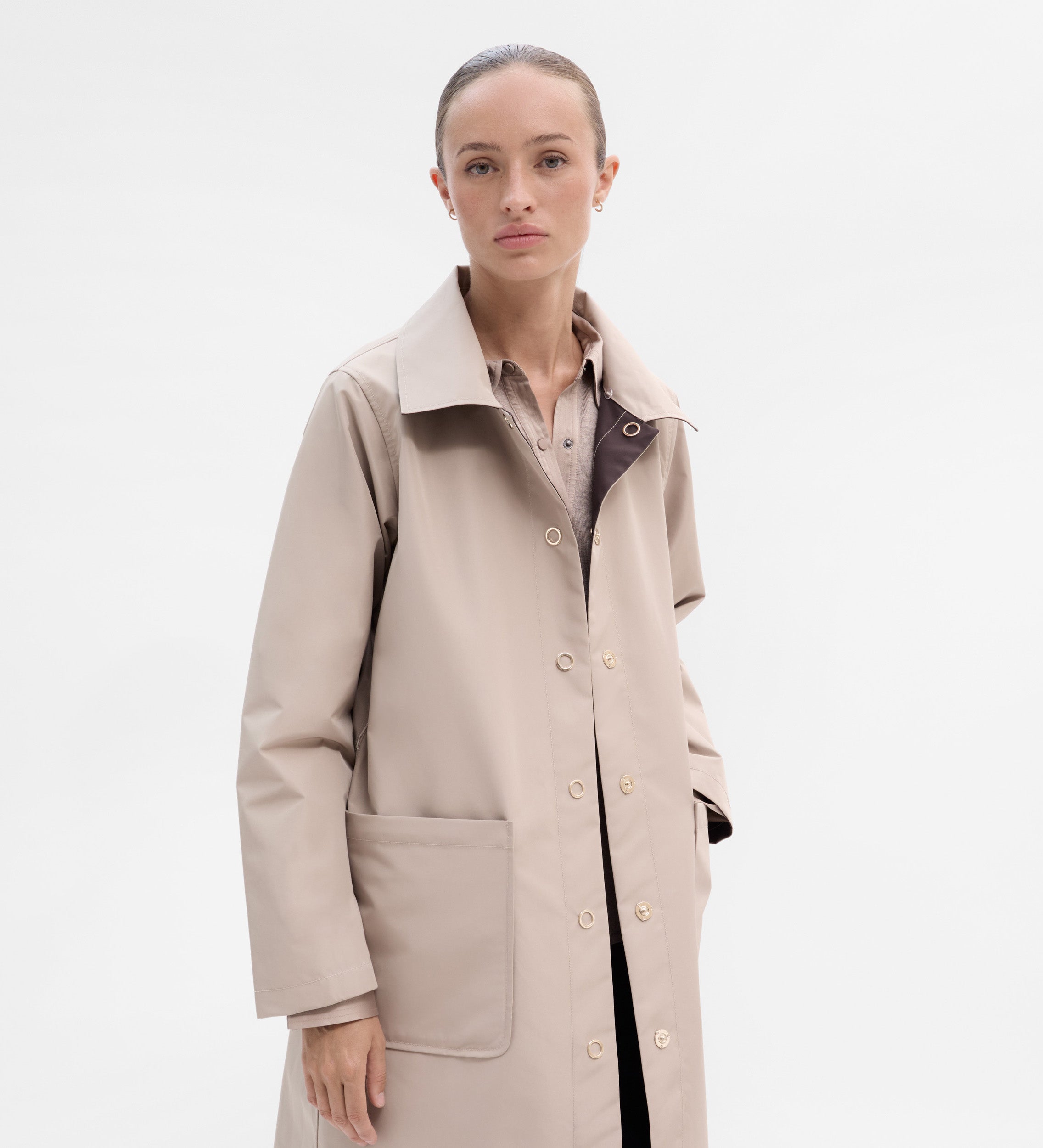Reversible cape trench coat
