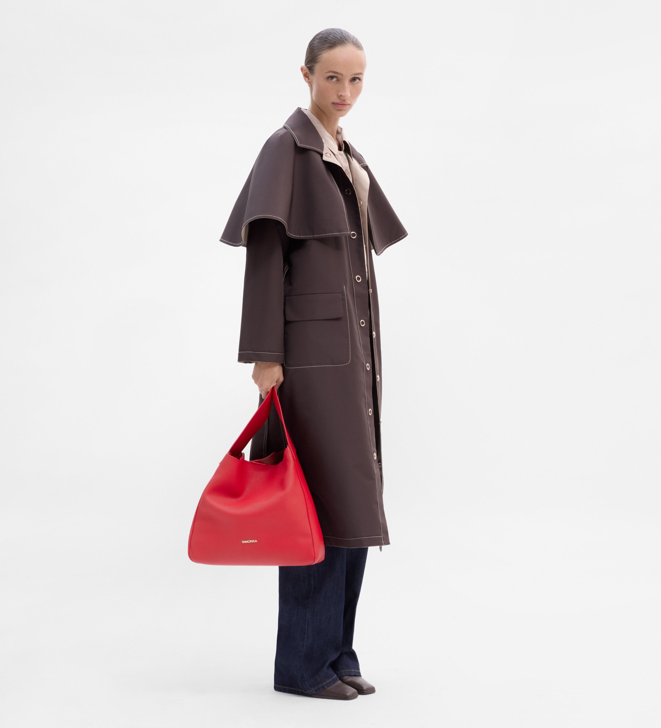 Reversible cape trench coat