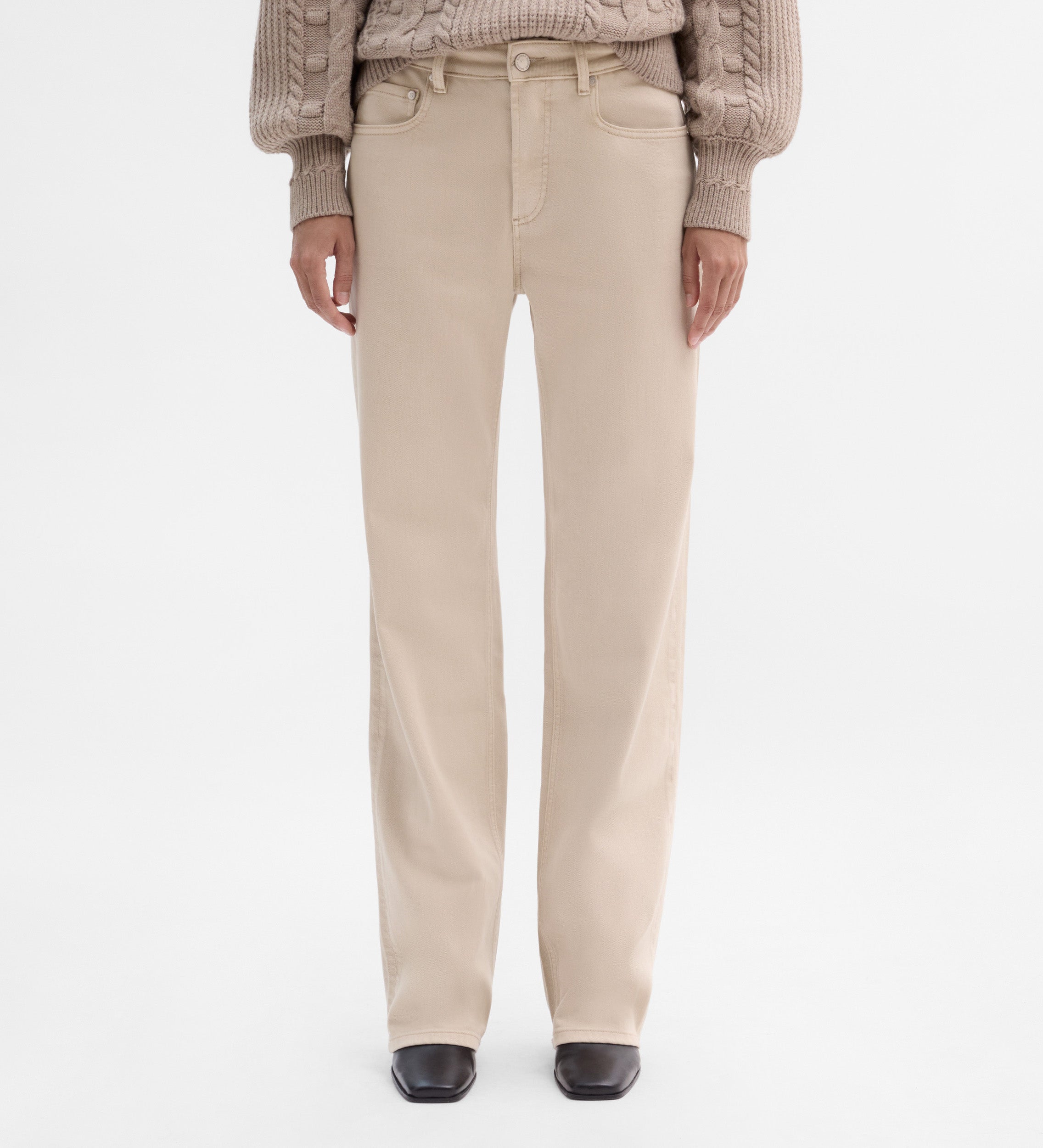 Pantalon droit sergé coton