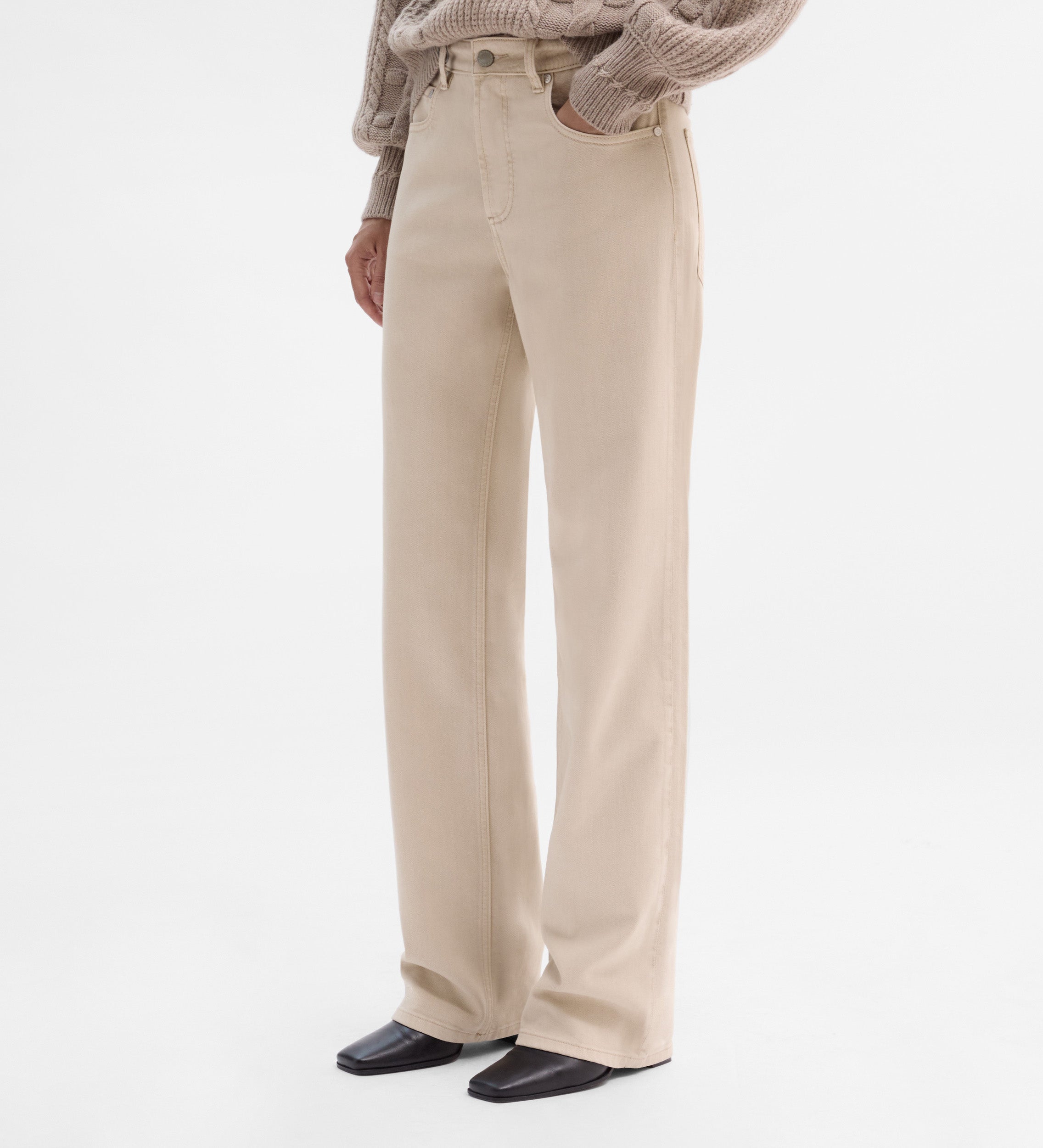 Pantalon droit sergé coton