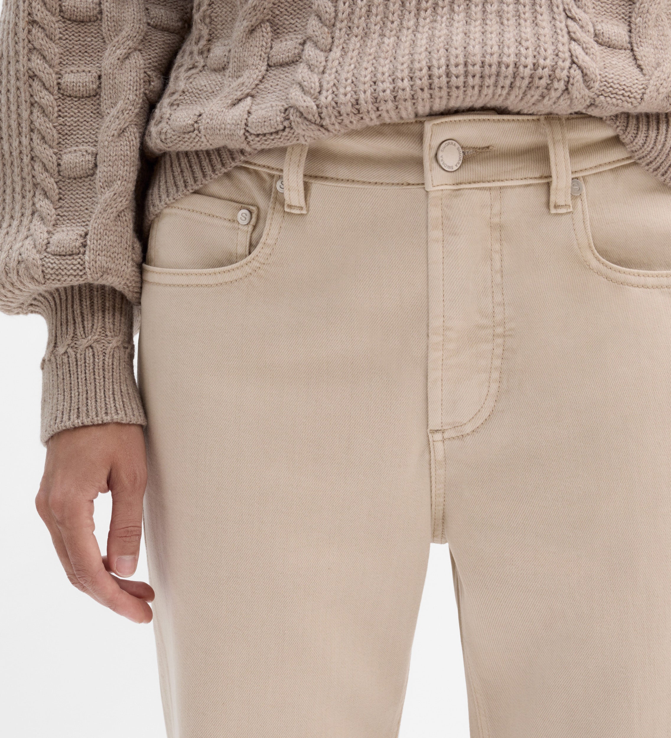 Pantalon droit sergé coton
