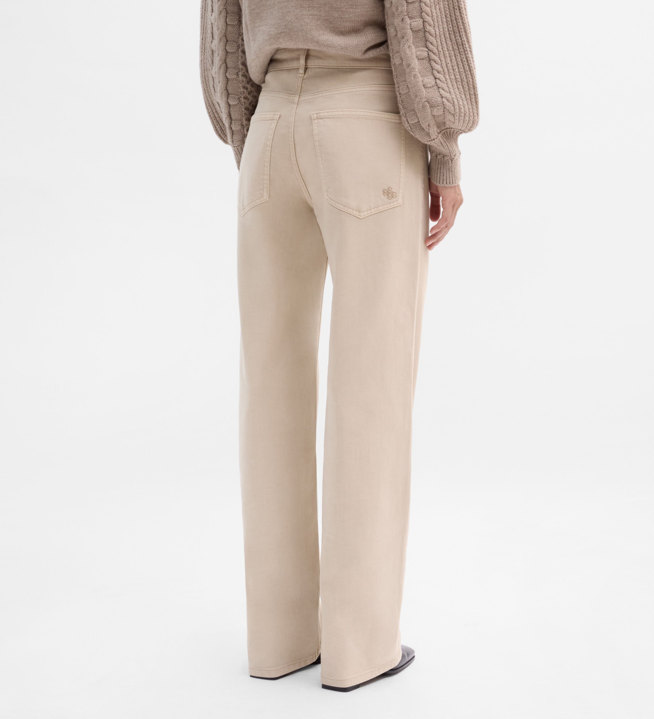Pantalon droit sergé coton