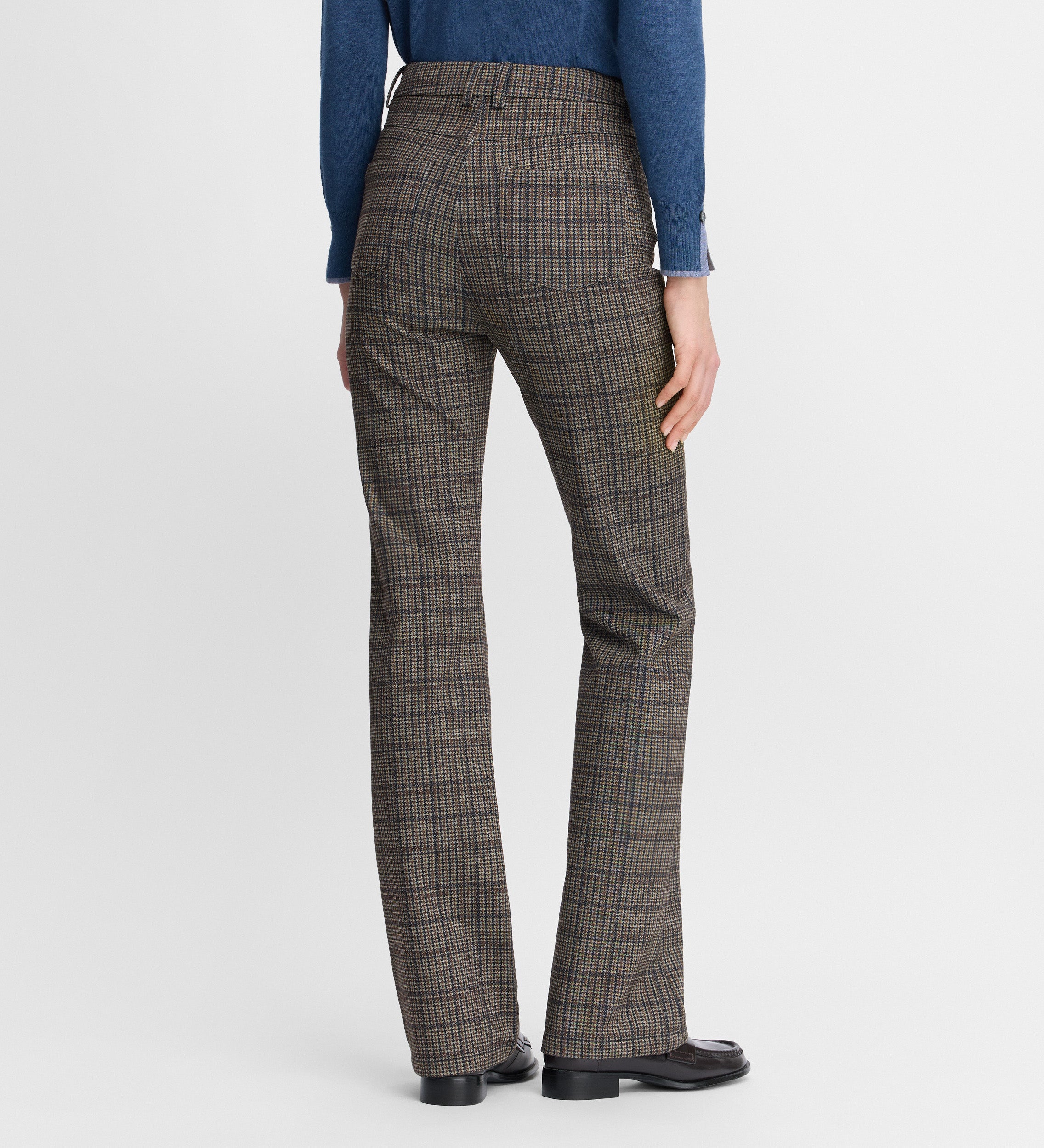 Elastic plaid pants