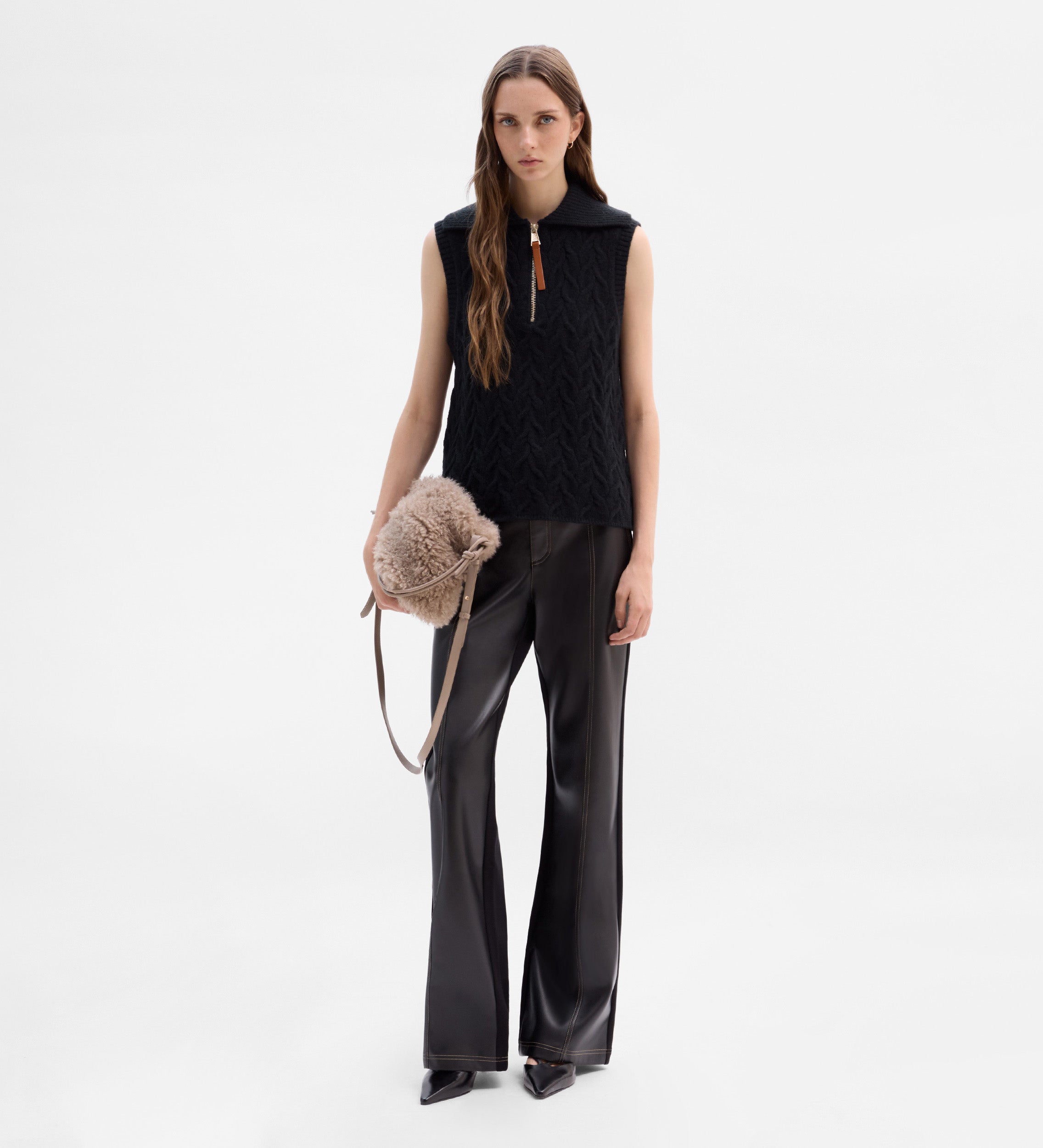 Pantalon bi-matière surpiqûres