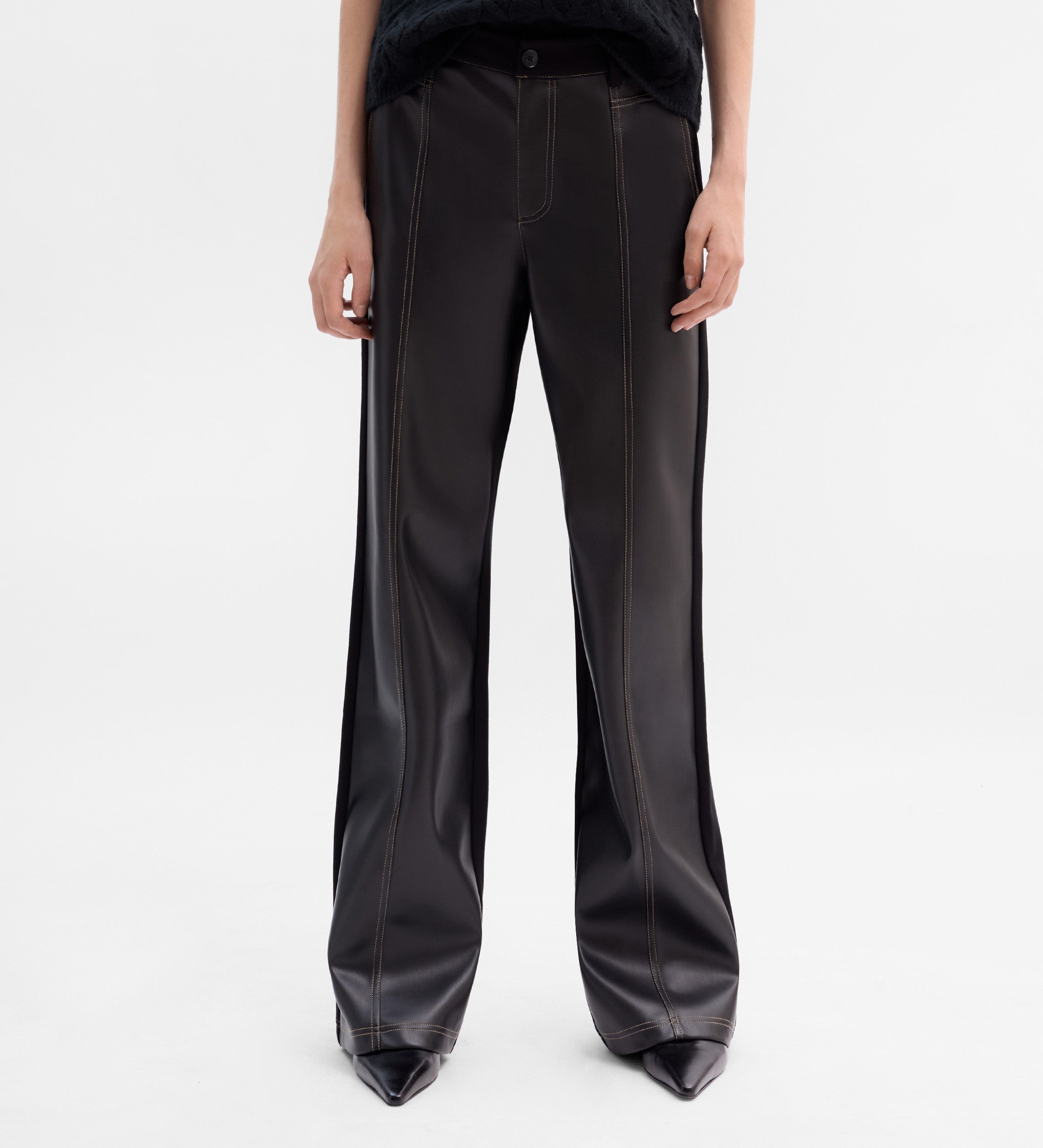 Pantalon bi-matière surpiqûres