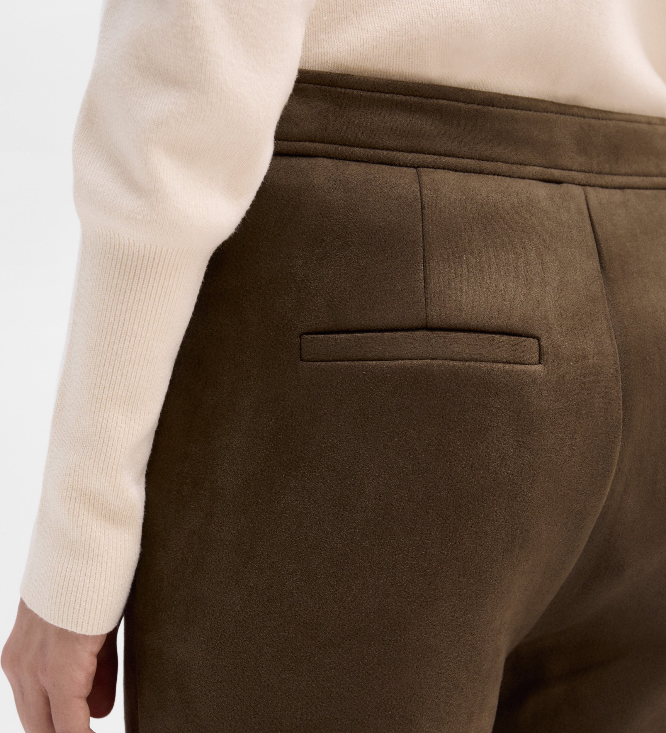 Flared suede pants
