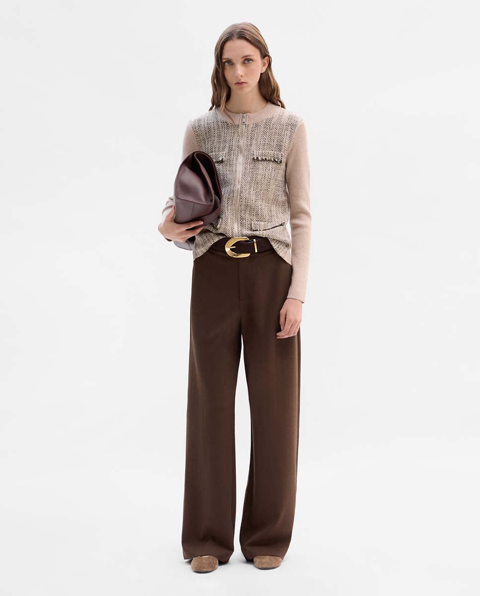 Bi-material knitted jacket