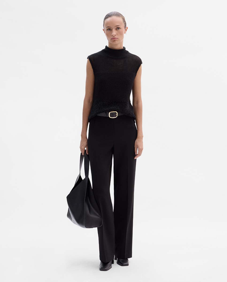 Straight stretch pants